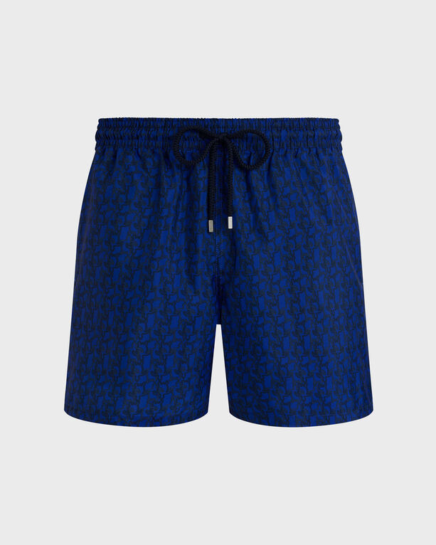 Vilebrequin - Ultraleichte Und Verstaubare Turtles Net Badeshorts Für Herren - Bademode - Mahina - Blau - Größe XXXL
