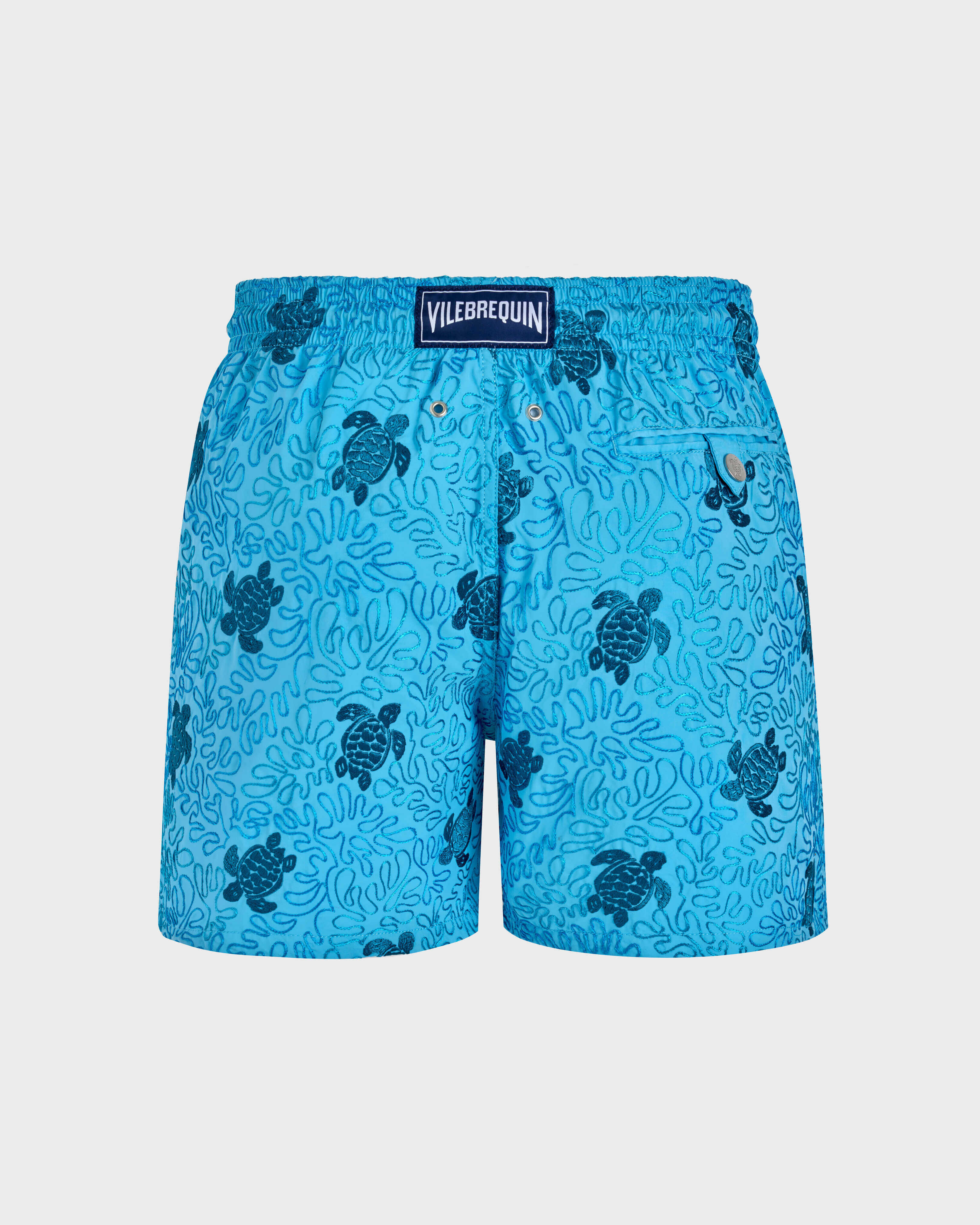 Men Swim Trunks Embroidered Splash - Limited Edition SANTORINI back view