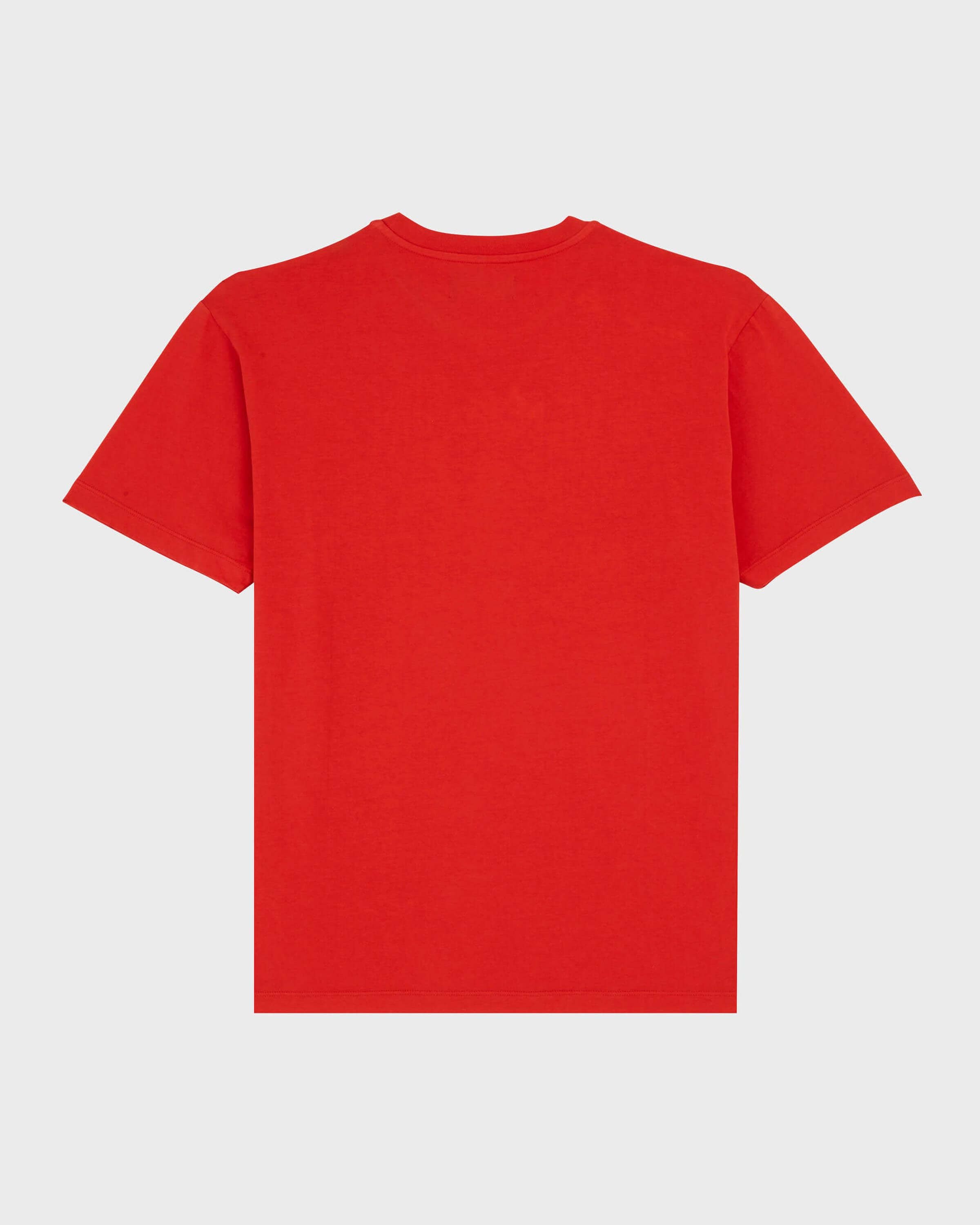 Men Cotton T-Shirt Printed Turtle Logo POPPY RED back view