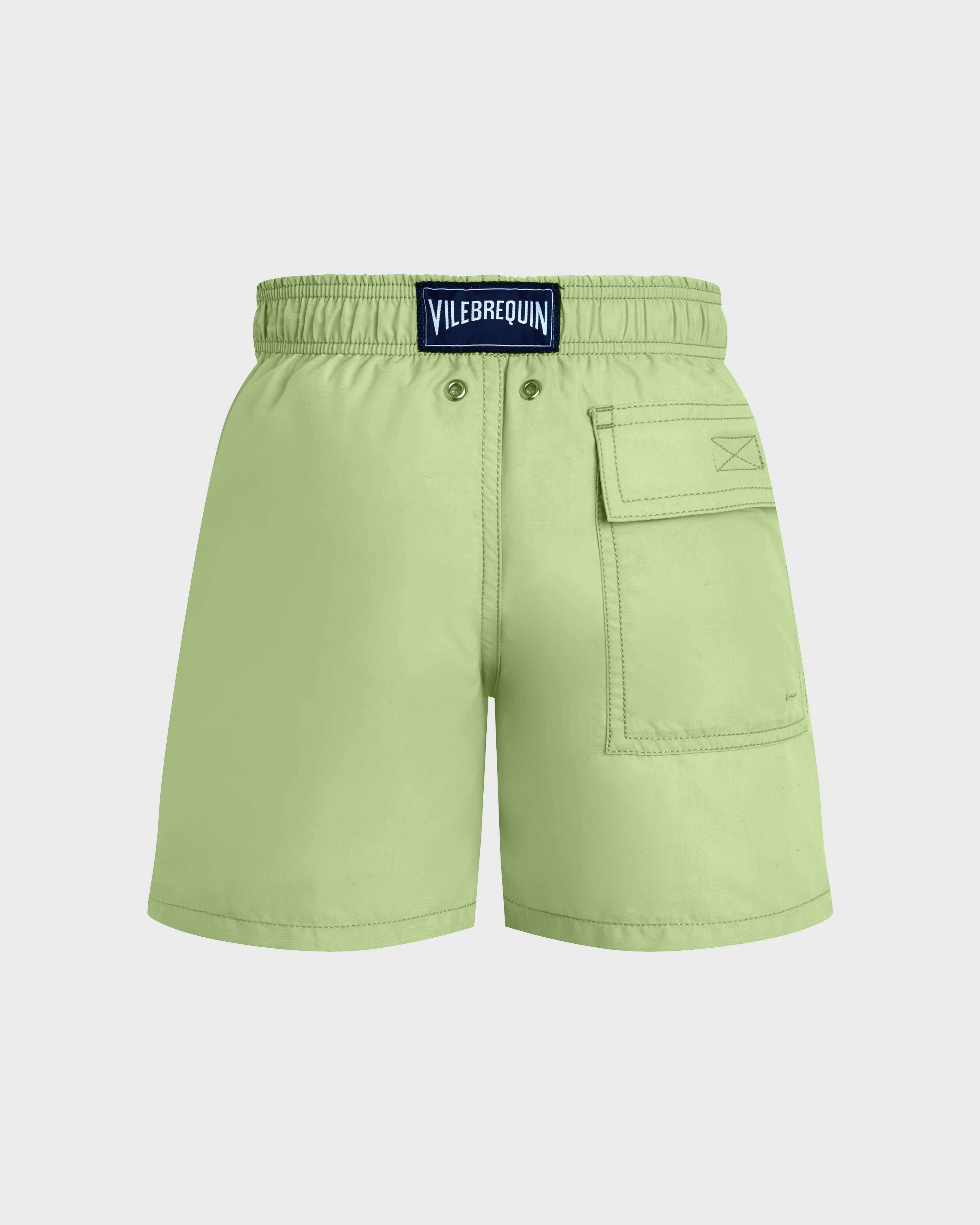 Boys Swim Trunks Solid MACAROON back view