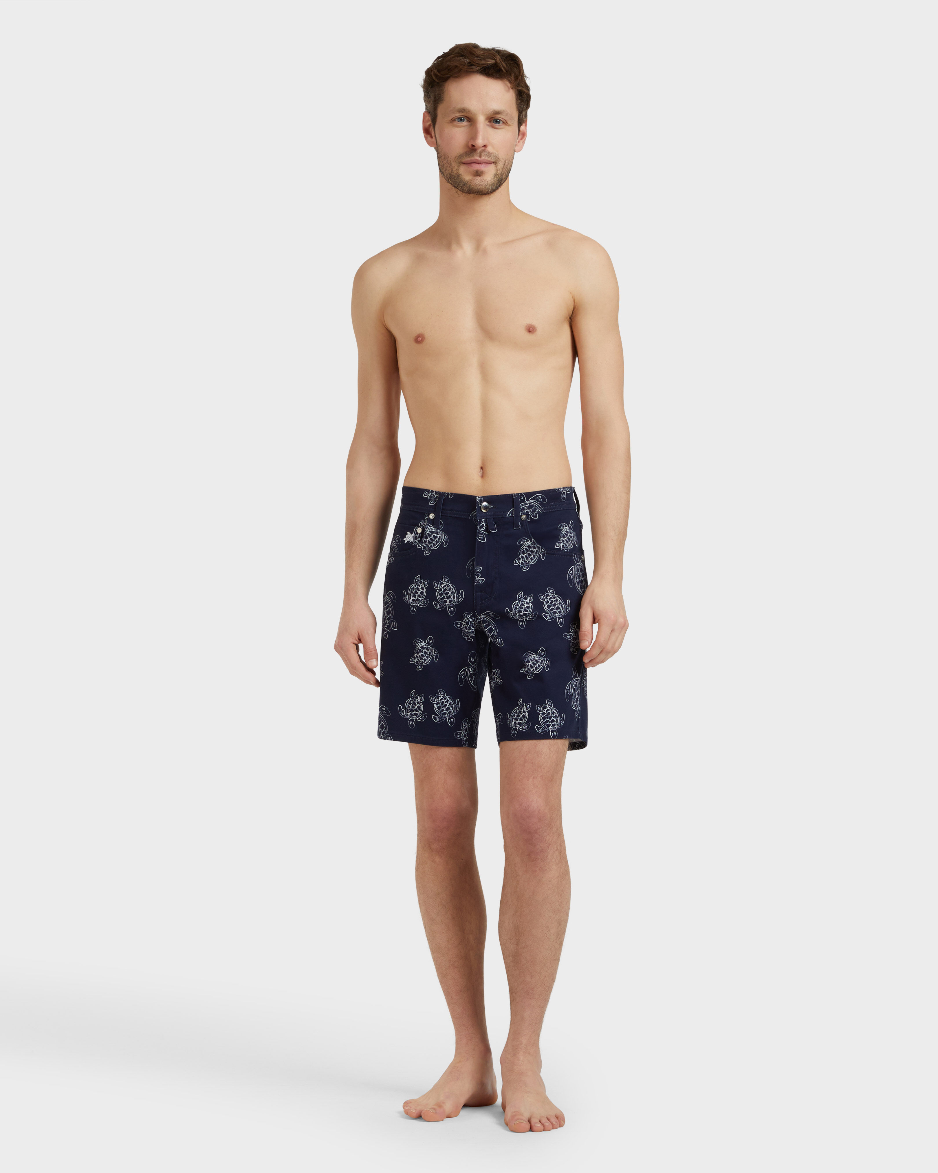 Men Bermuda Shorts Ronde Des Tortues NAVY frontworn view