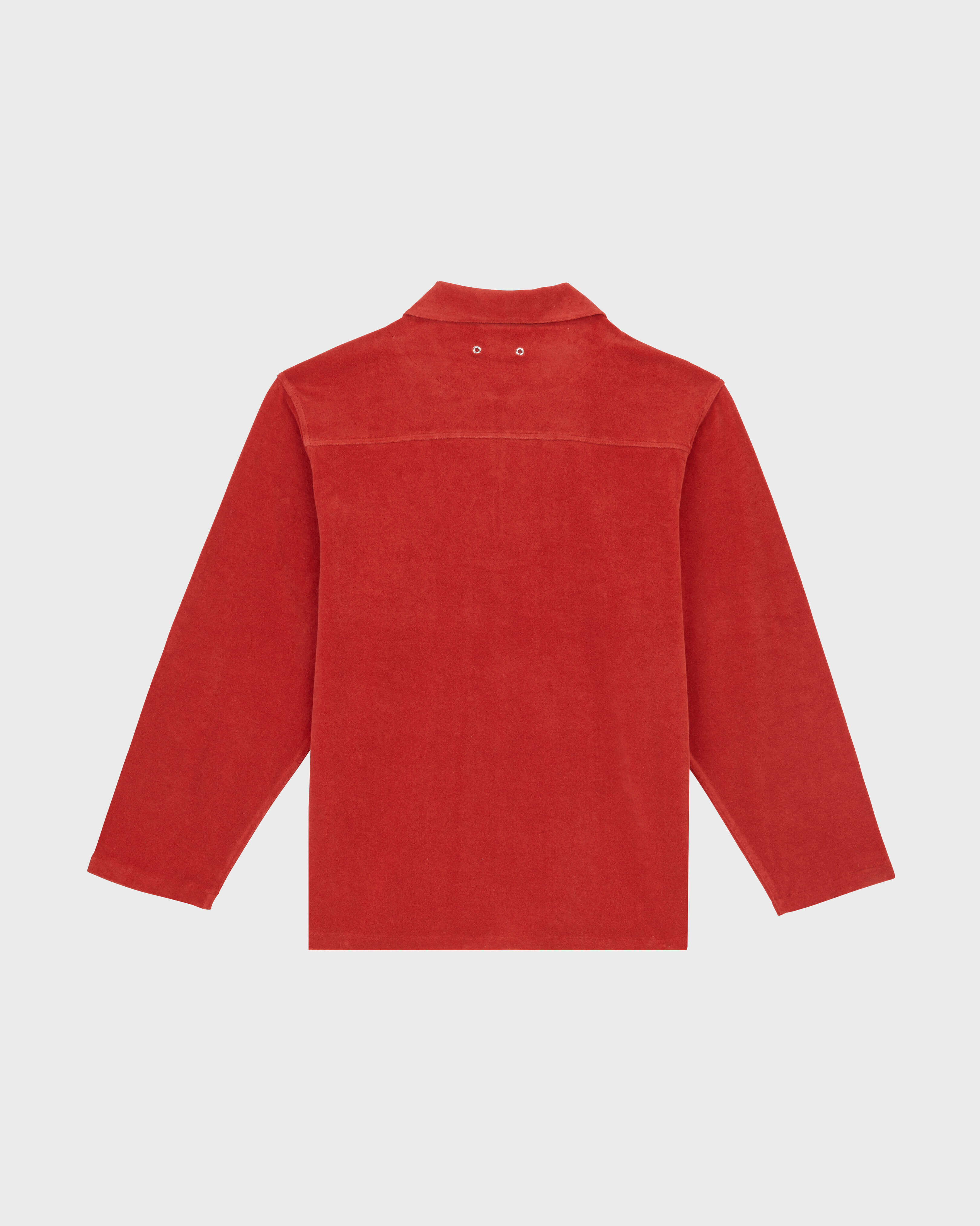 Men Terry Vareuse Solid BRICK back view
