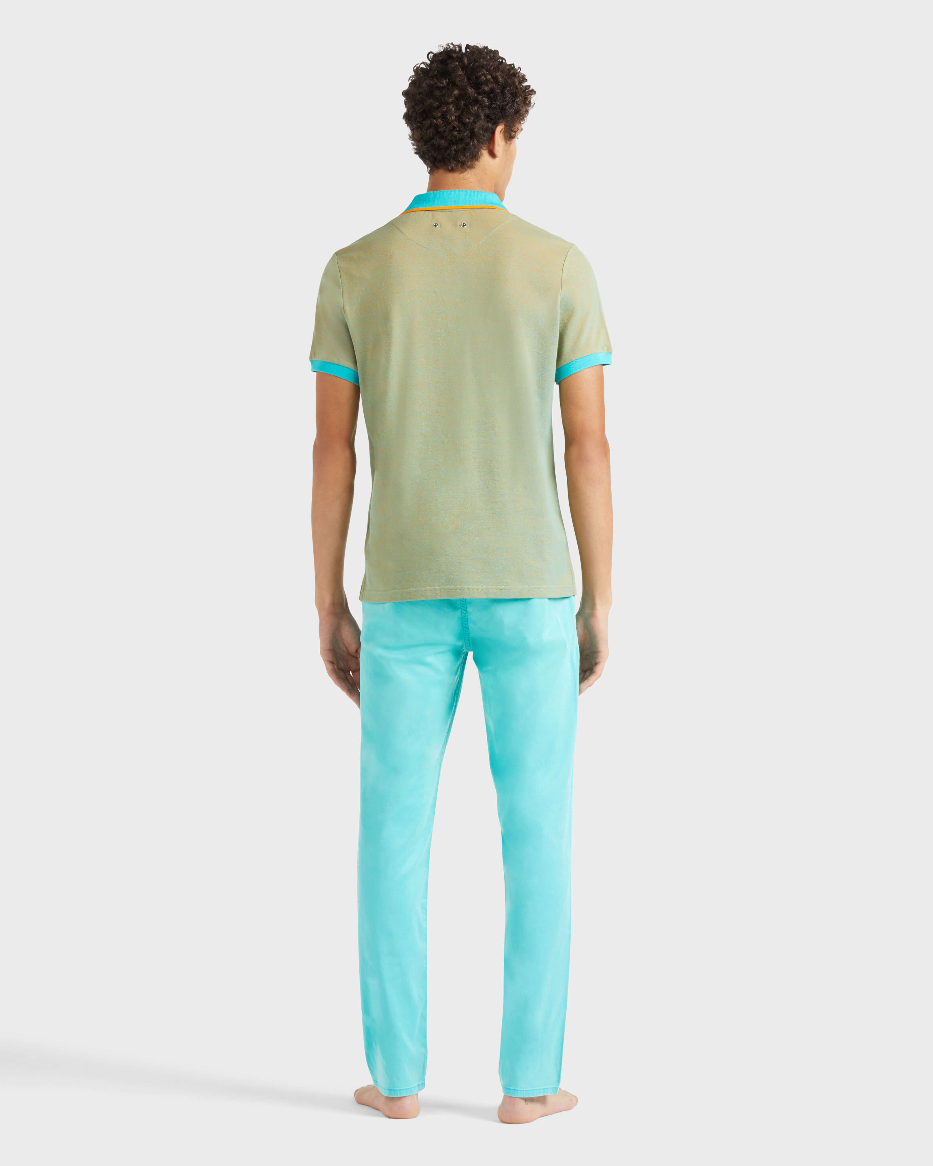 Men Organic Cotton Colour Changing Polo Shirt VITAMIN backworn view