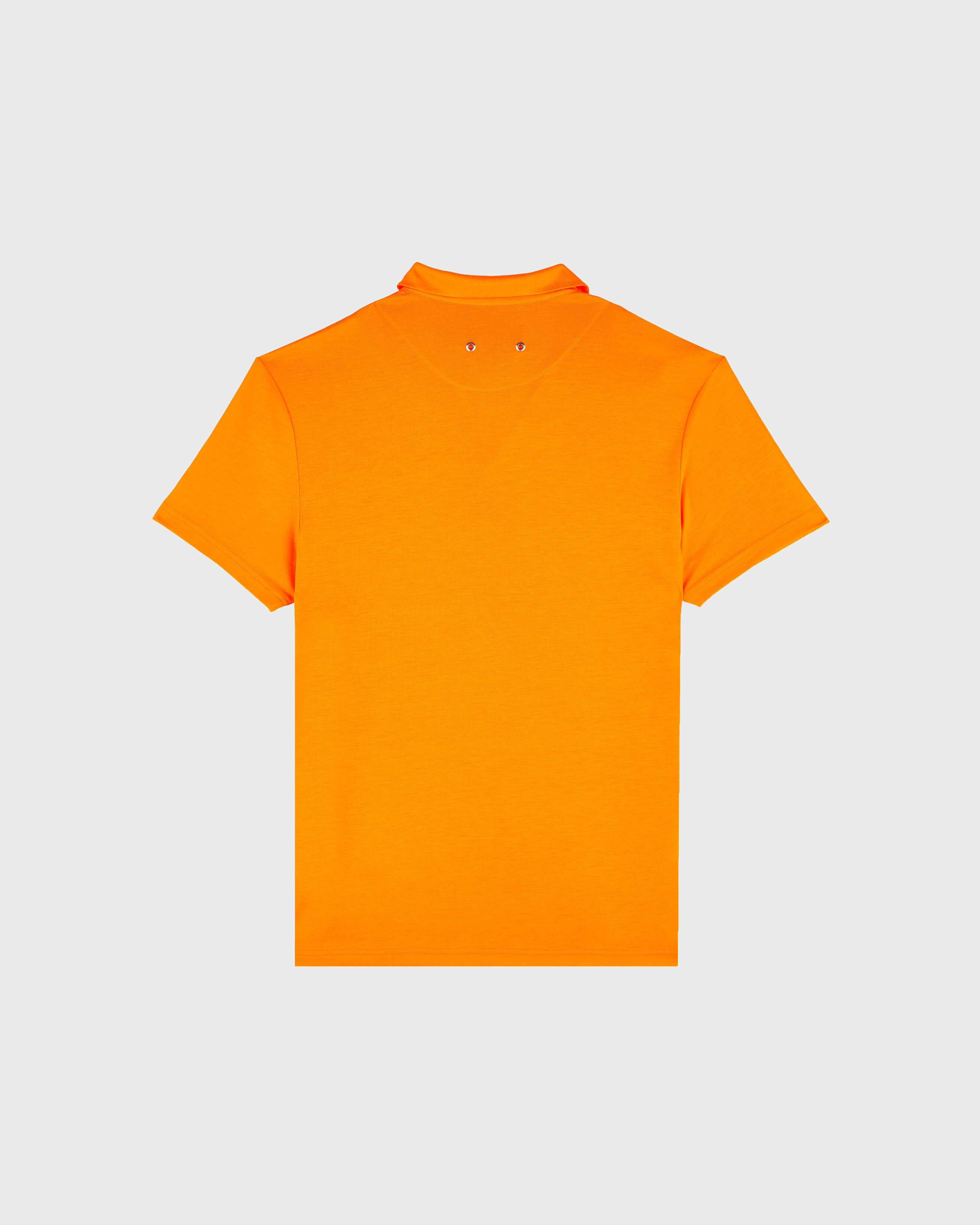 Men Tencel Polo Shirt Solid APRICOT back view