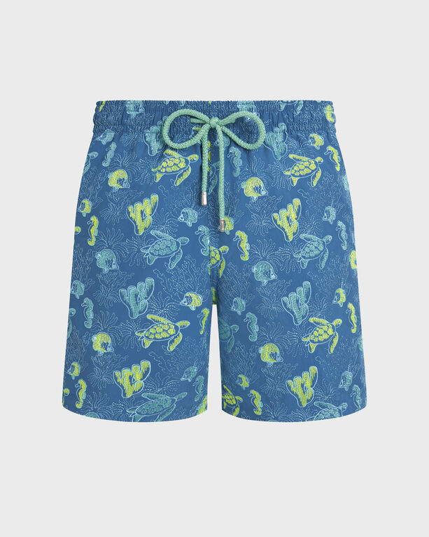 Vilebrequin - Men Embroidered Swim Shorts Aquatic Life - Limited Edition - Swimwear - Mistral - Blue - Size 6XL