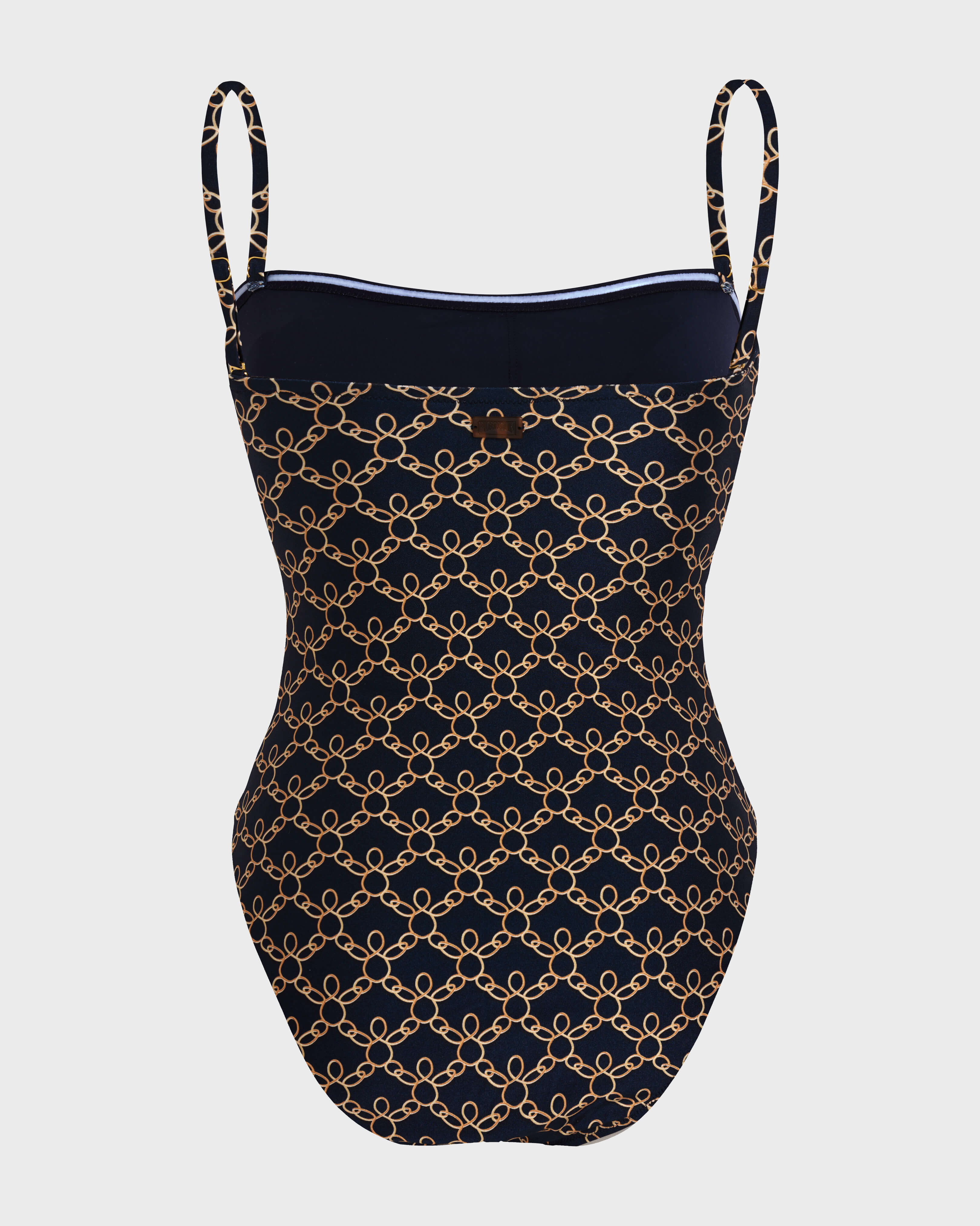 Costume intero donna con corpetto Turtles Chains BLU MARINE back view