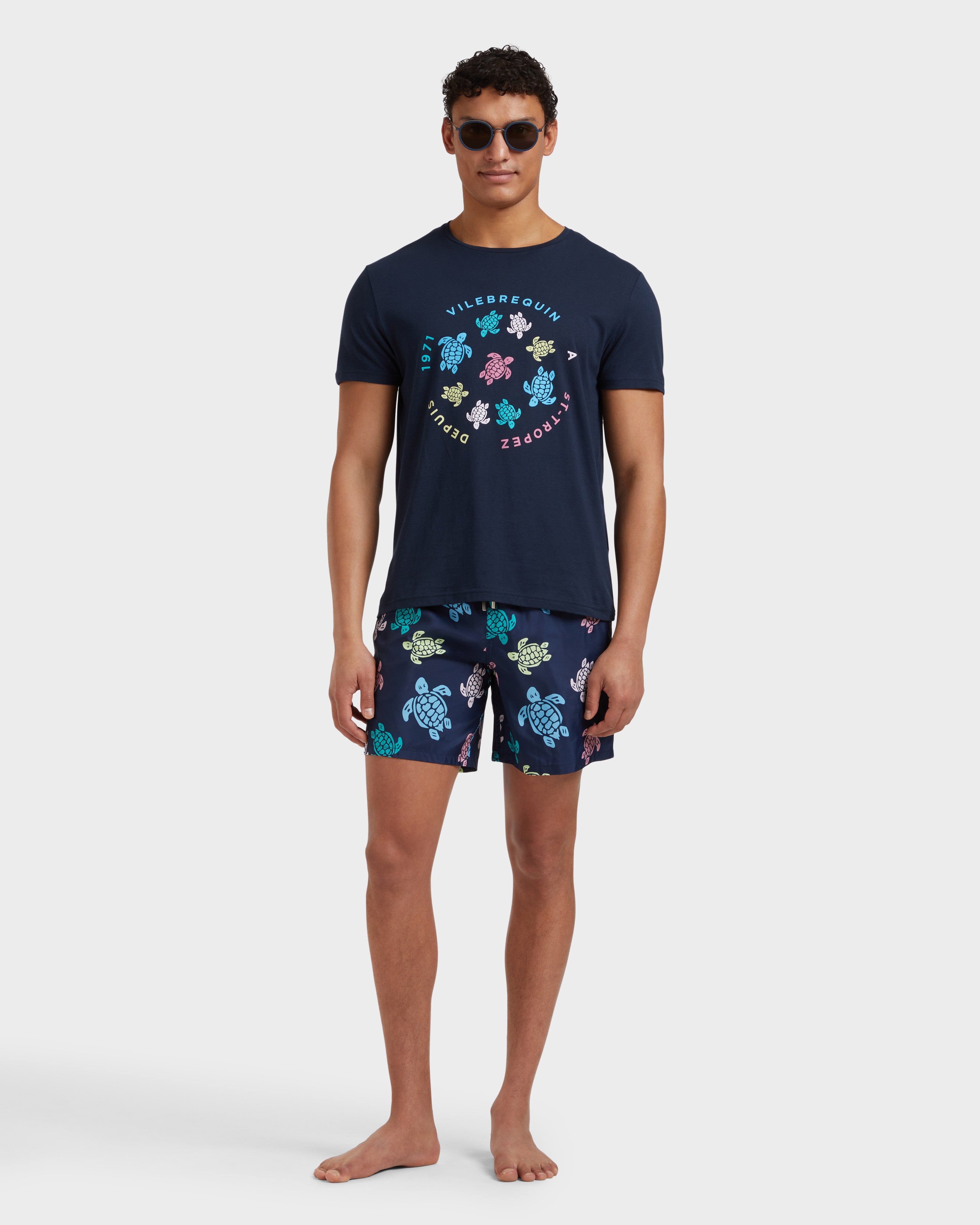 Men Ultra-light and packable Swim Shorts Tortues Multicolores NAVY supp1 view