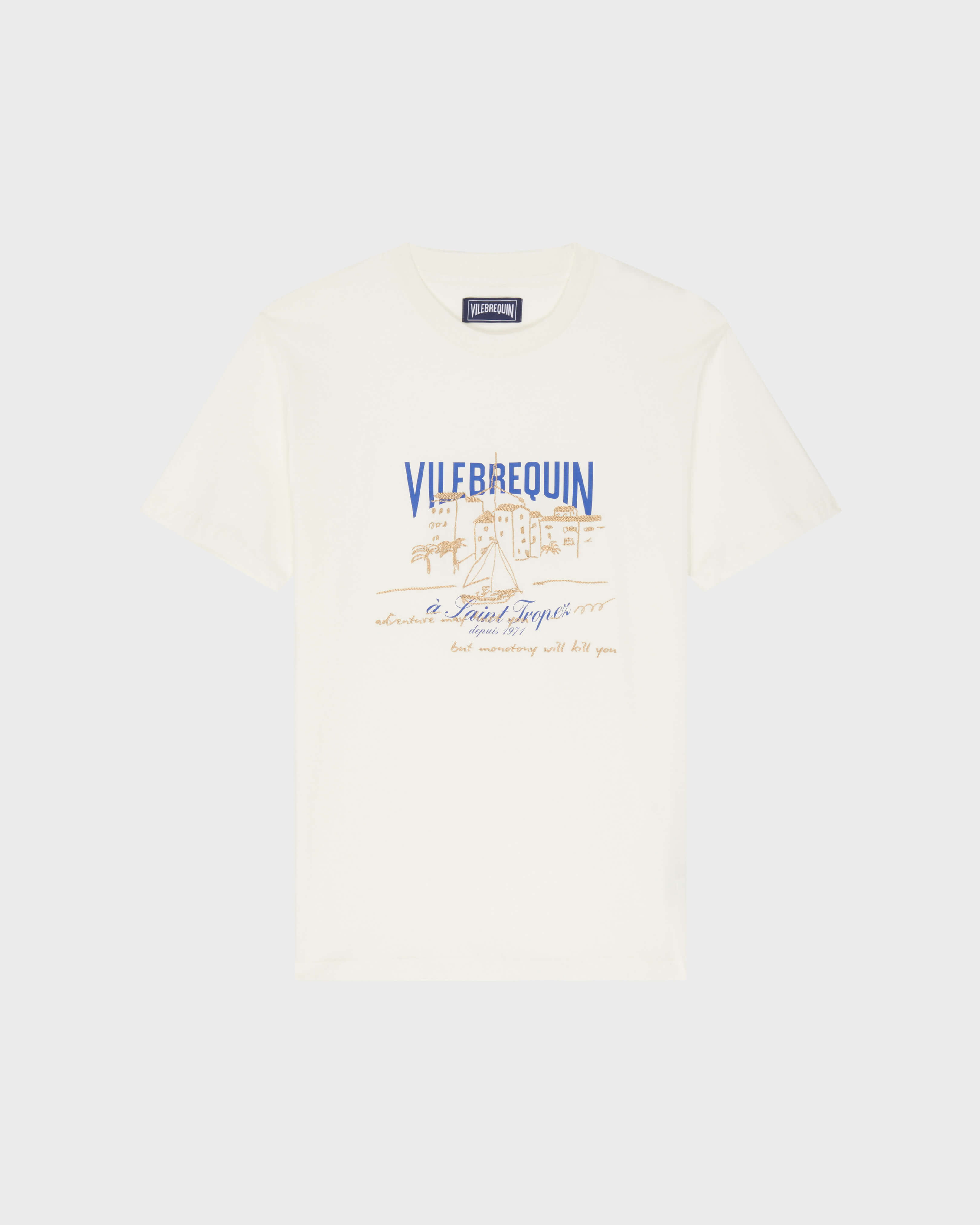 Men T-shirt VBQ Bateau OFF WHITE front view