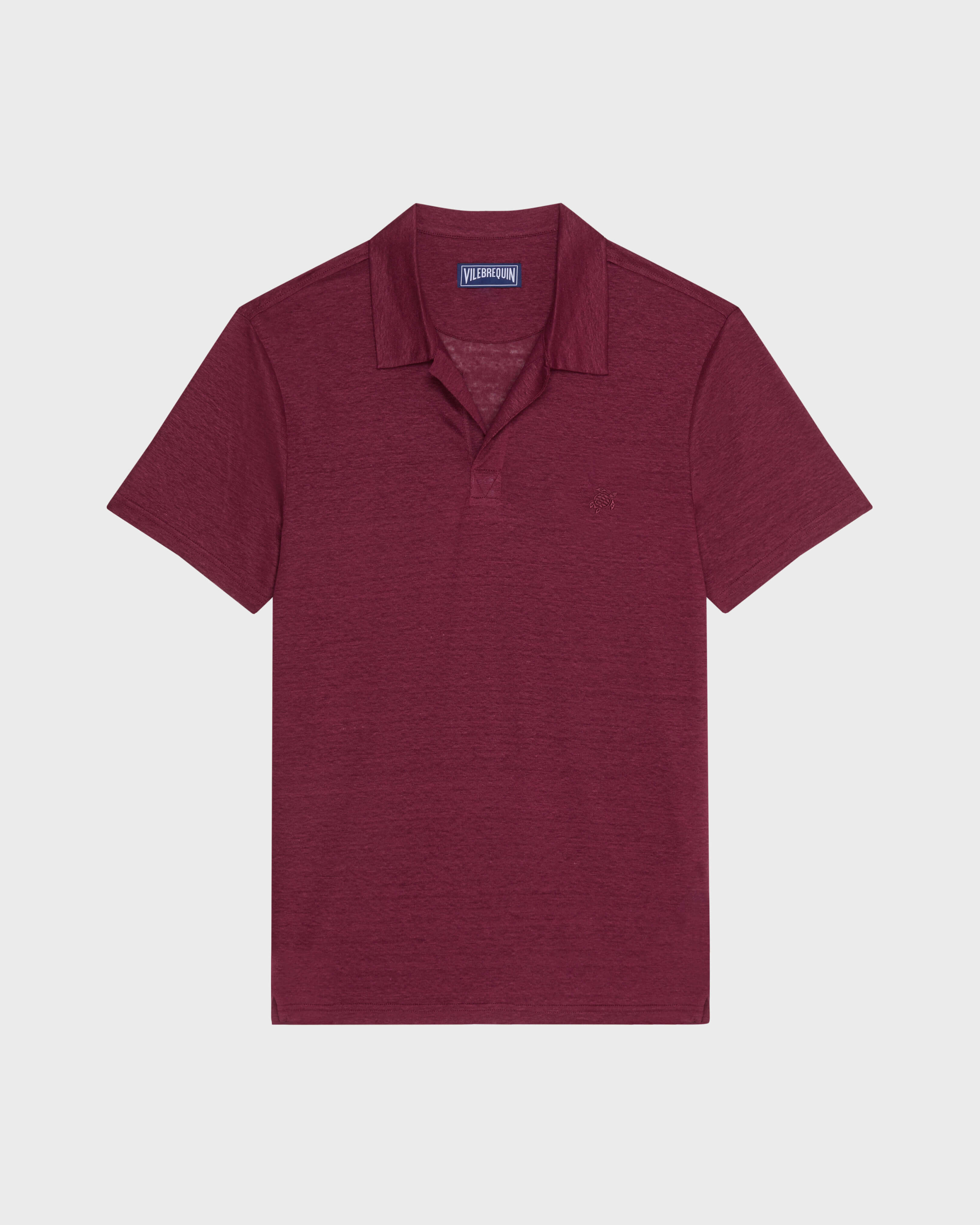 Polo en jersey de lin homme uni BACCHUS front view