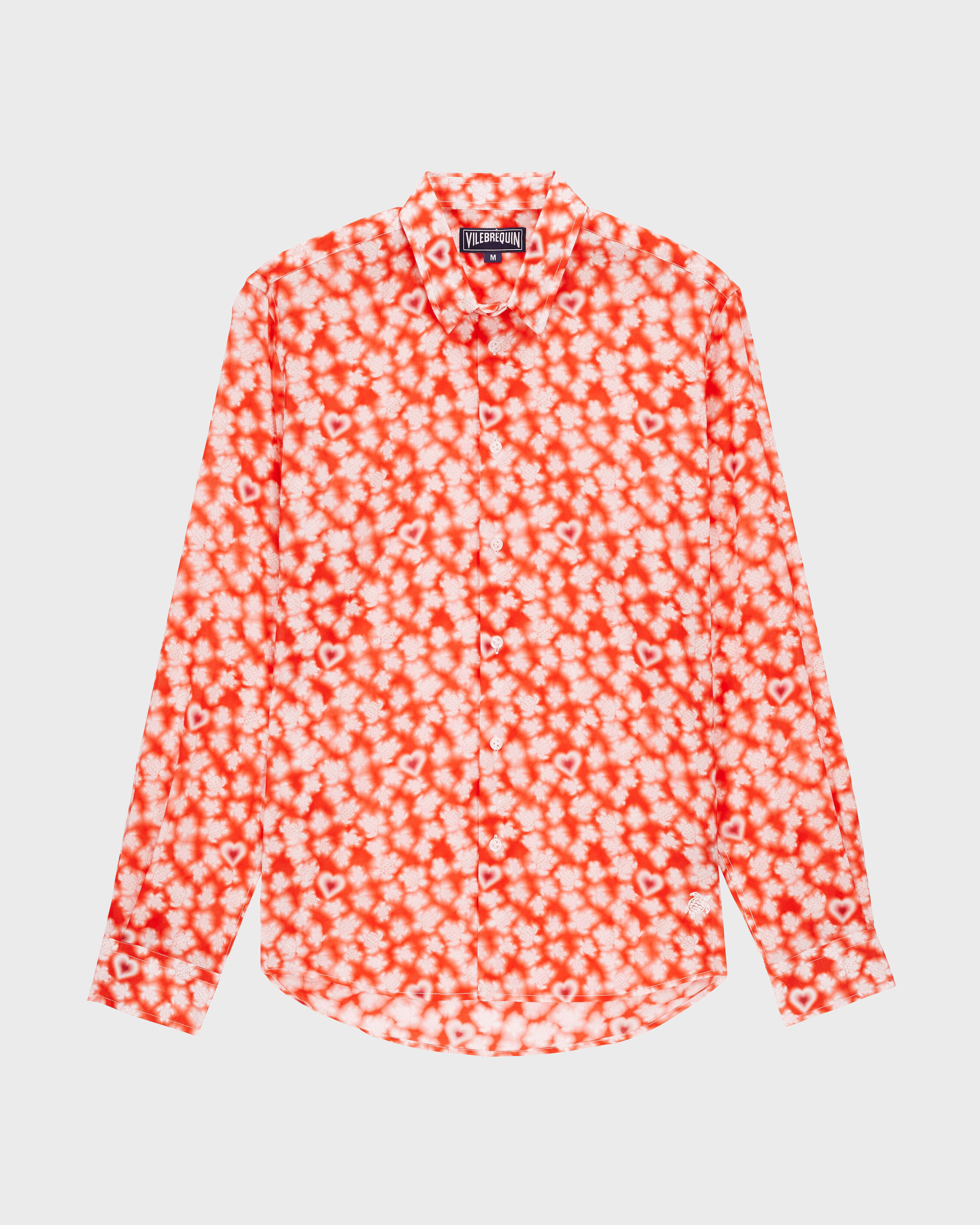 Cotton Voile Summer Shirt Attrape Coeur POPPY RED front view