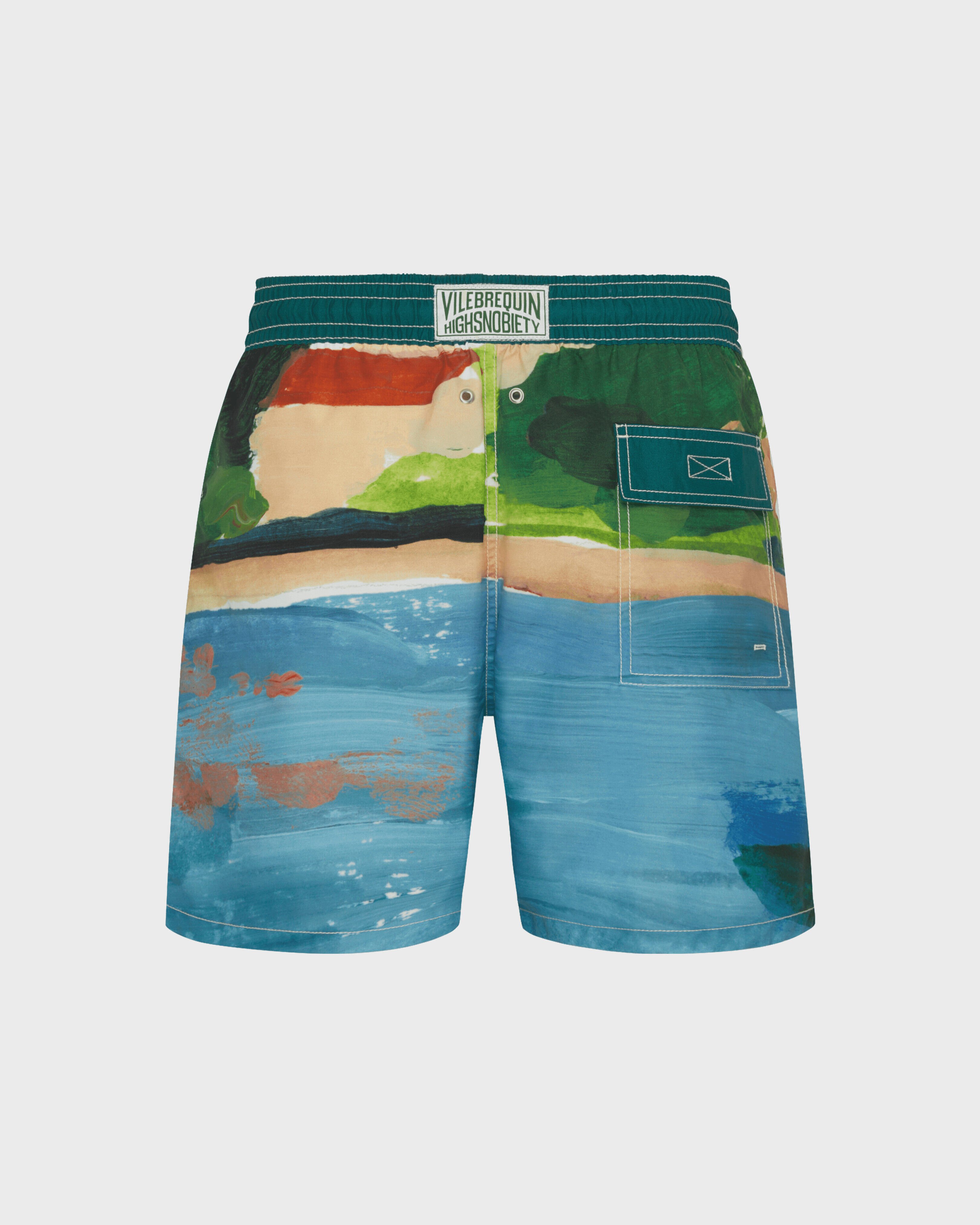 Men Swim Shorts 360 Landscape - Vilebrequin x Highsnobiety CHAMBRAY back view