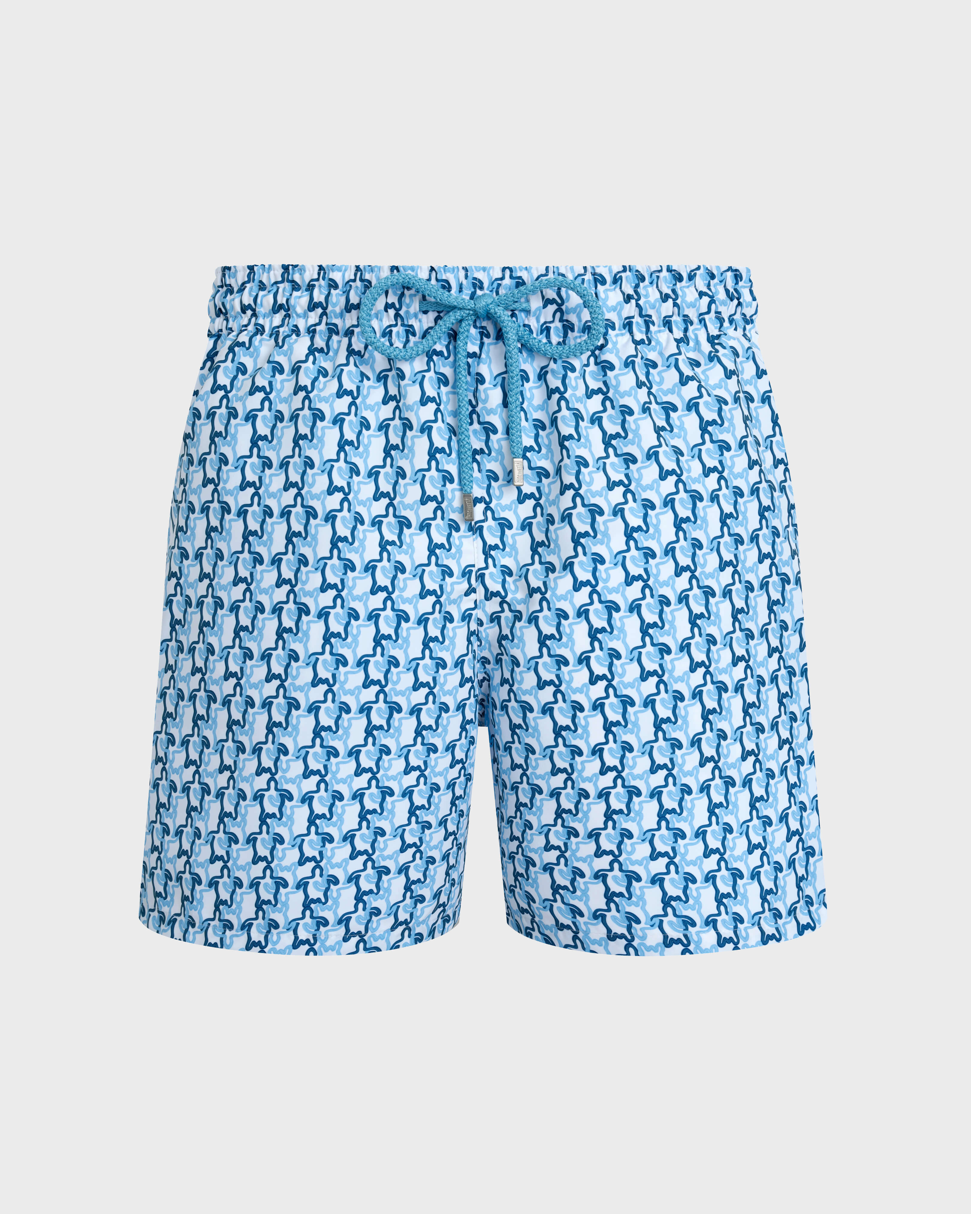 Men Swim Shorts Turtles Net WHITE front view