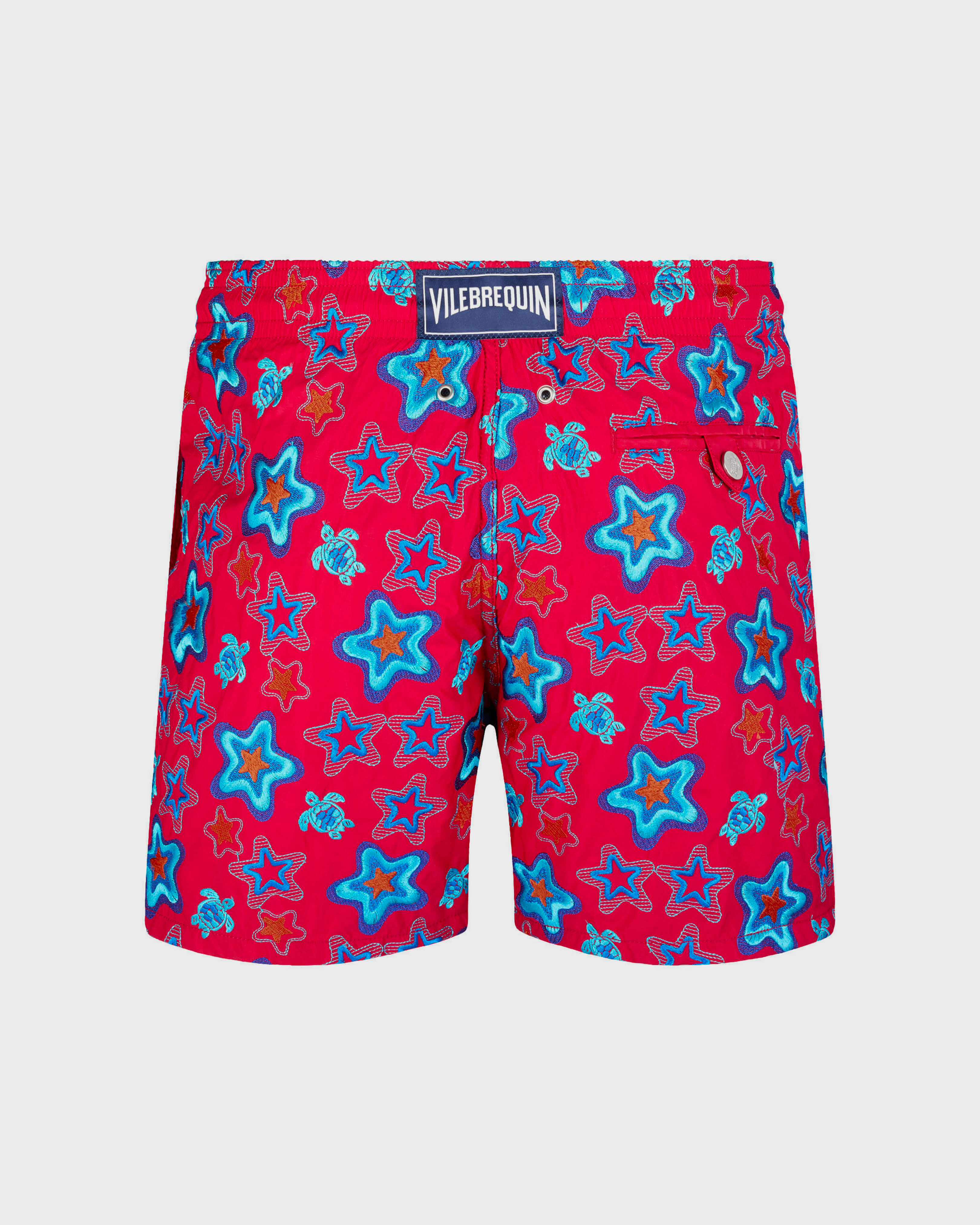 Bañador bordado con estampado Stars Gift para hombre de edición limitada BURGUNDY back view