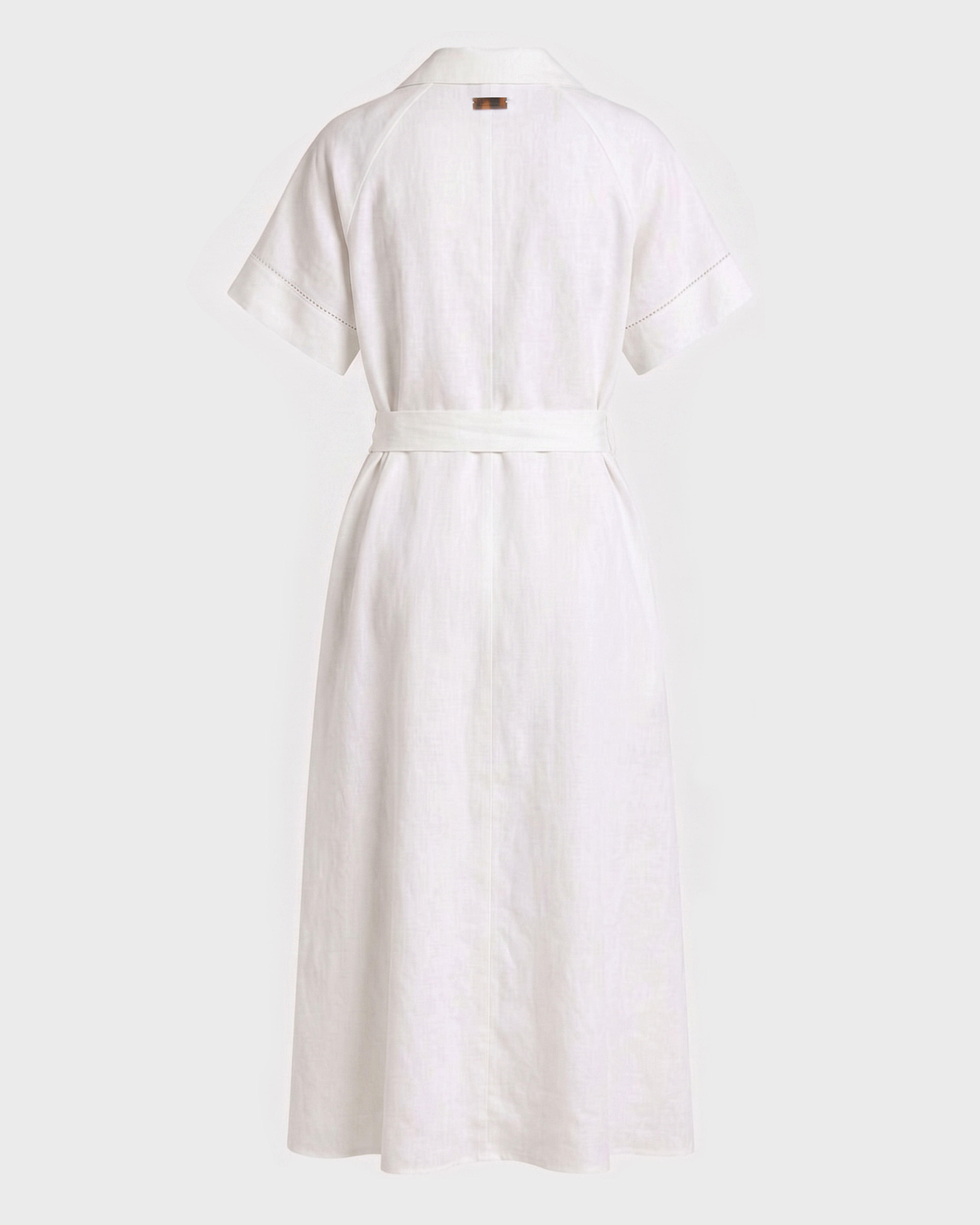 Women Long Linen Shirt Dress Solid WHITE back view