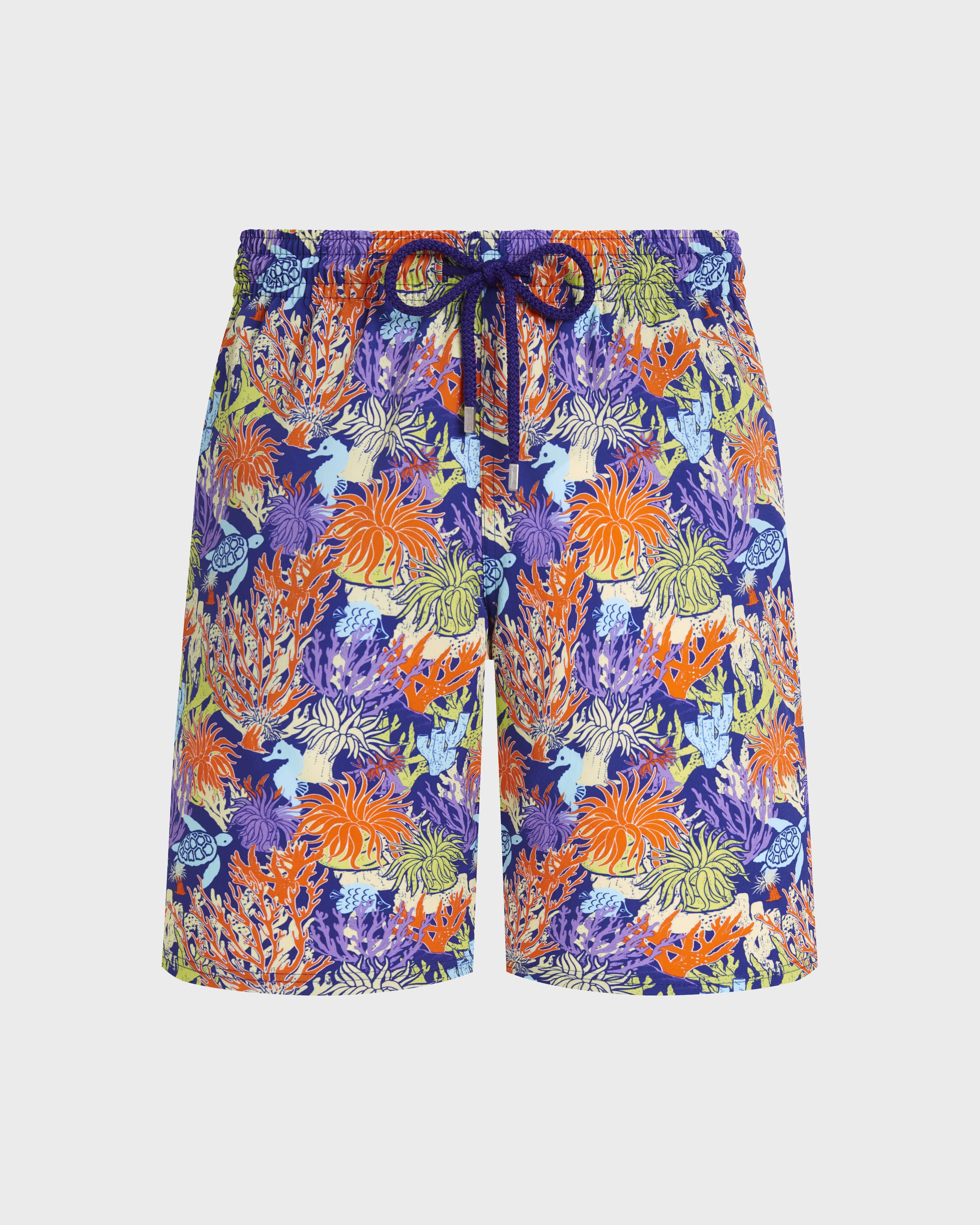 Men Long Stretch Swim Shorts Aquatic Life VERSAILLES front view