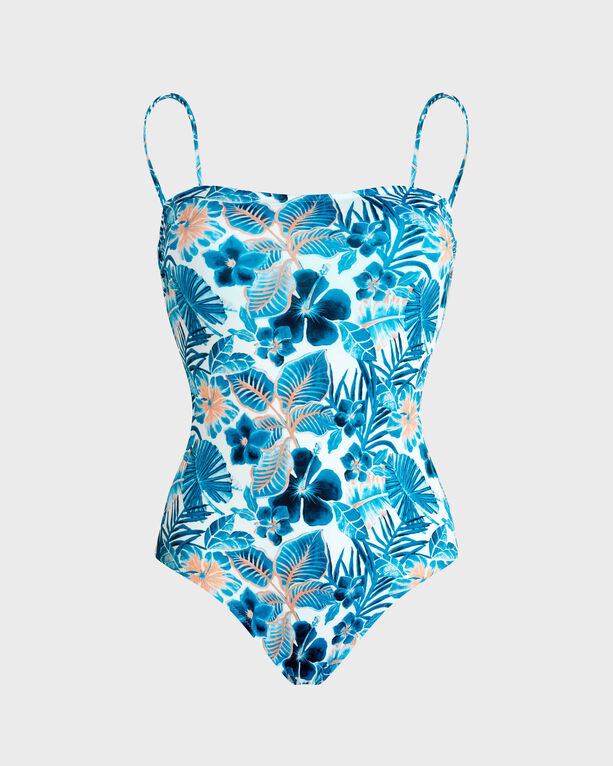 Vilebrequin - Women Bustier One-piece Swimsuit Island Flowers - Swimwear - Facette - White - Size XS
