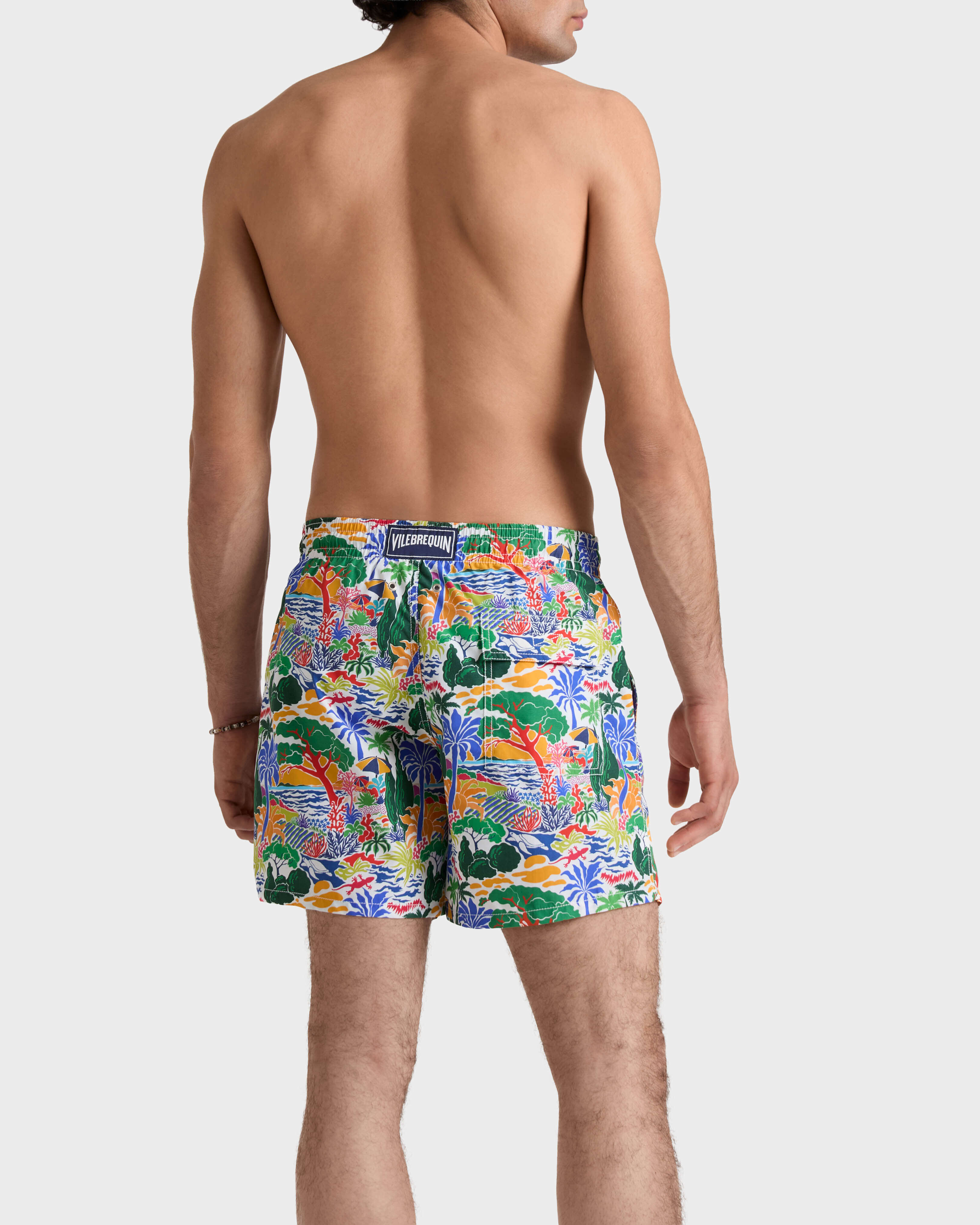 Seaside Life Badeshorts für Herren WEISS backworn view