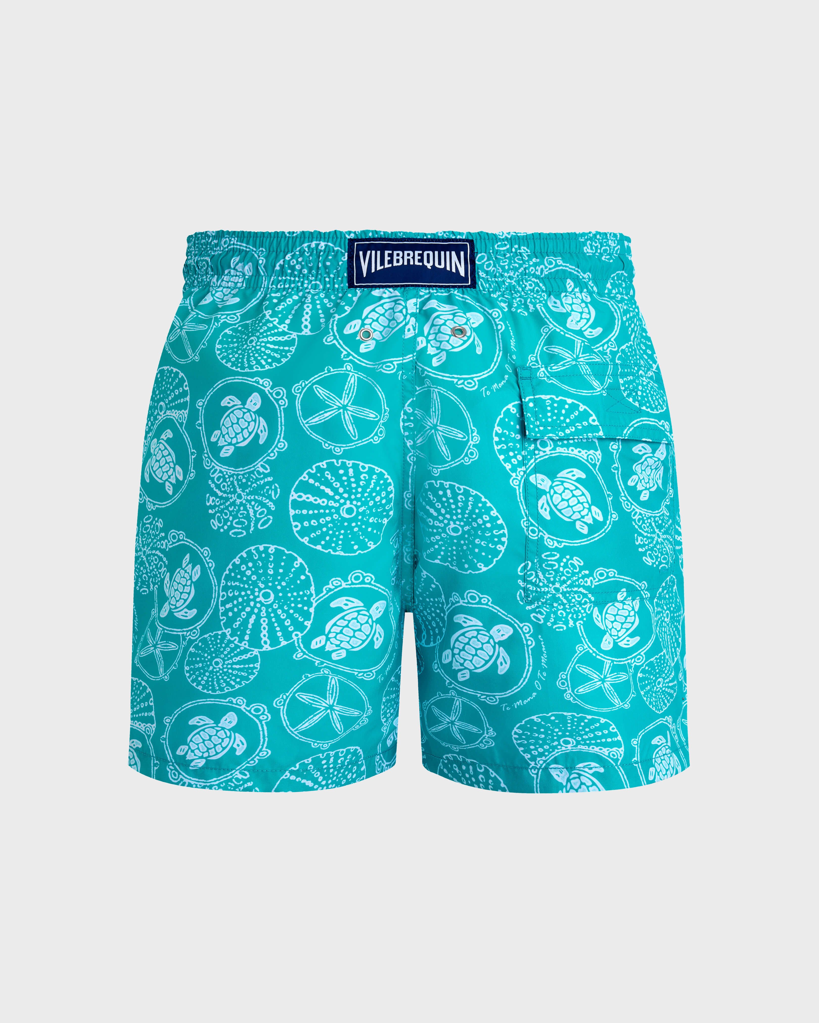 Men Swim trunks Oursins Bicolores DISCO GREEN back view