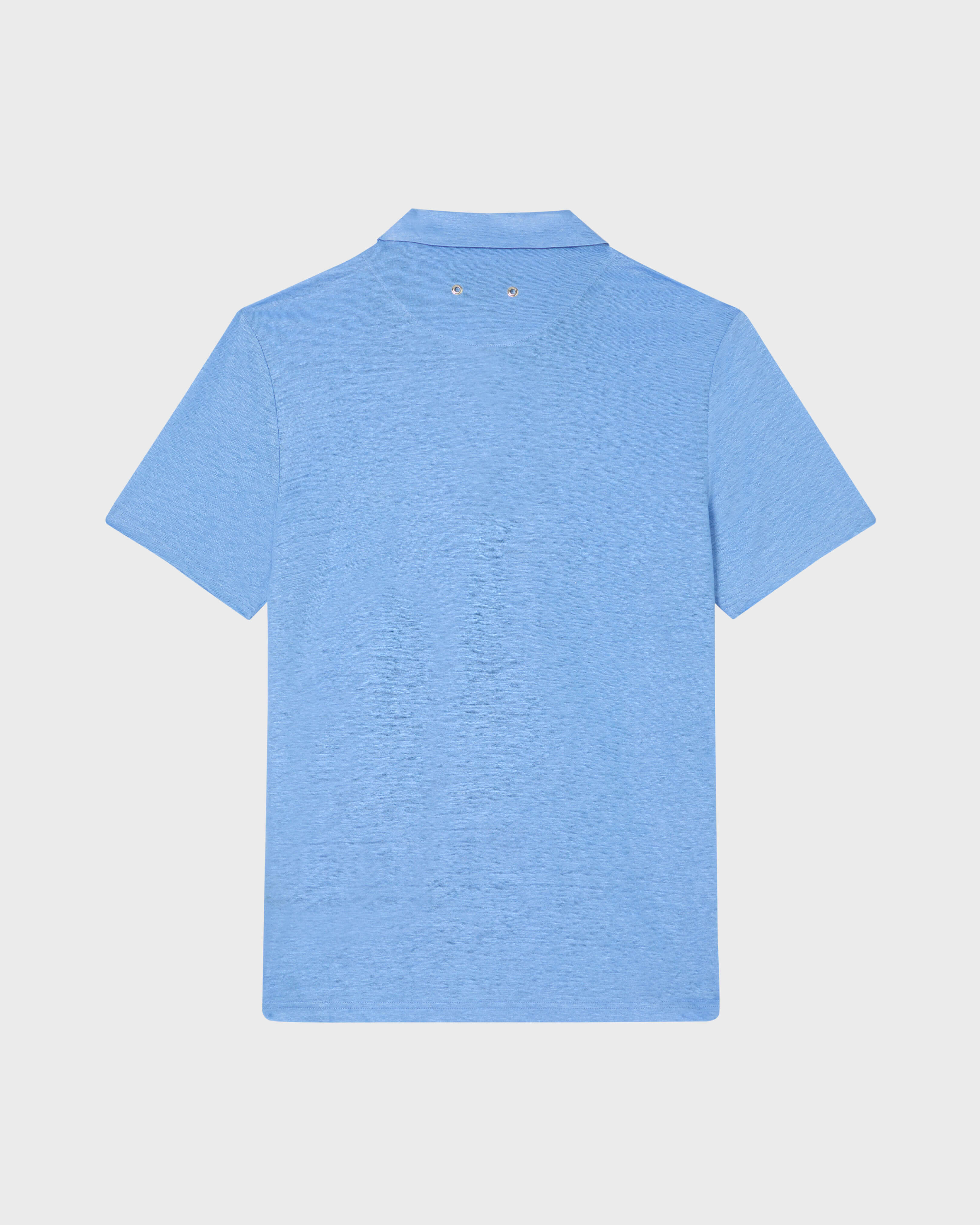 Polo en punto de lino de color liso para hombre TRINIDAD back view