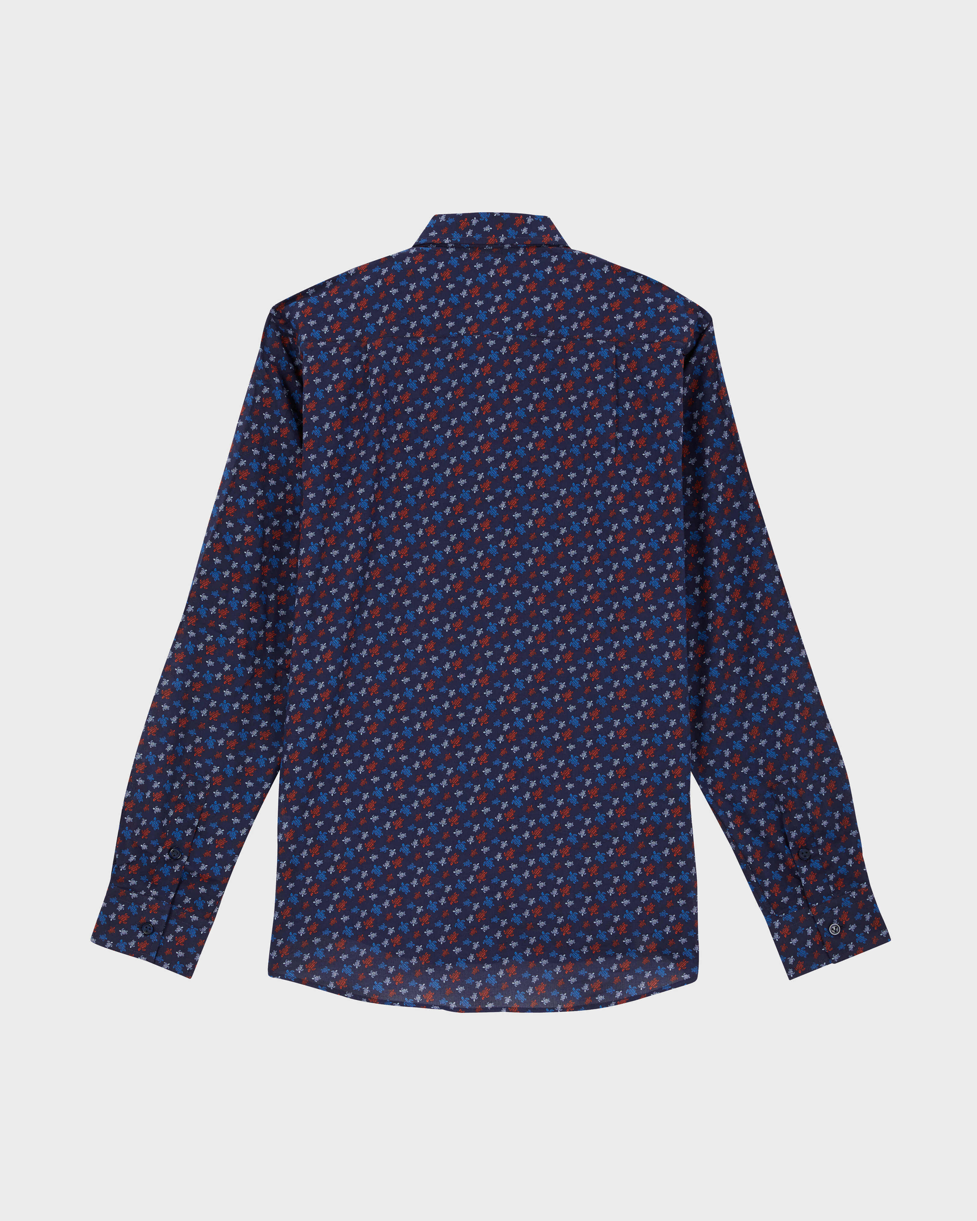 Camicia leggera in voile di cotone Micro Ronde Des Tortues Rainbow BLU MARINE back view