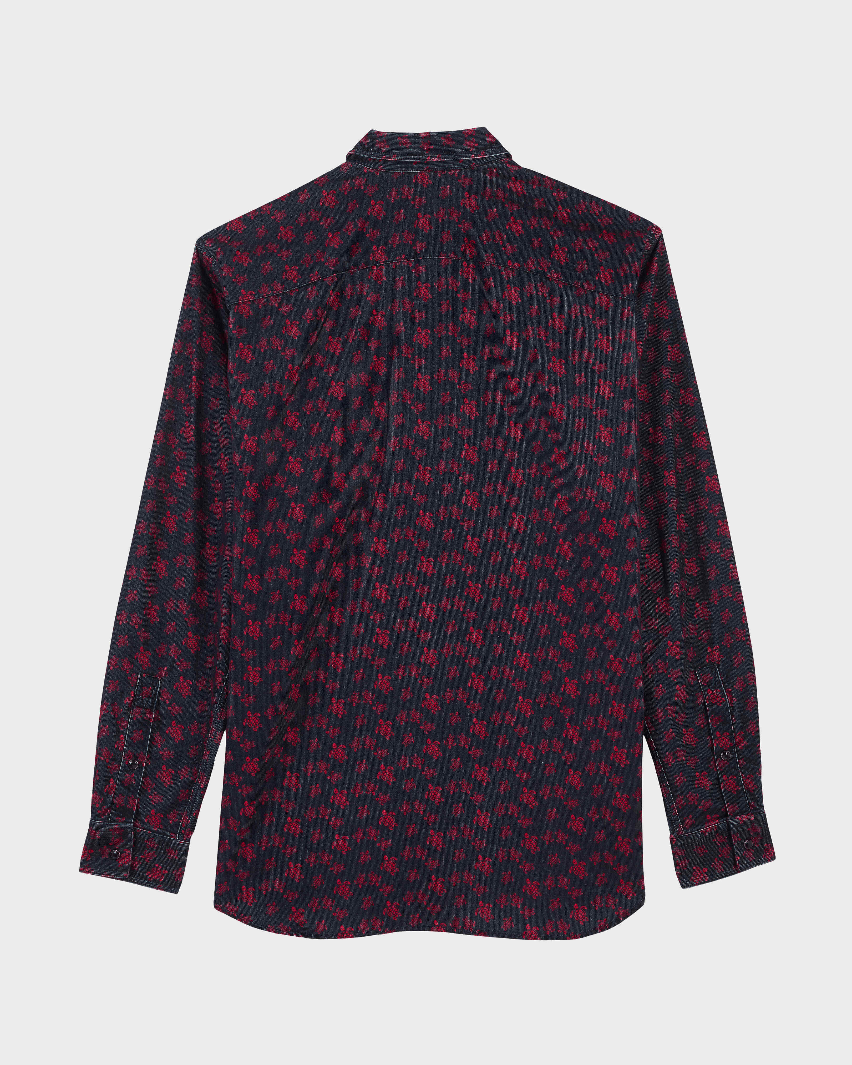 Micro Ronde Tortues Baumwollhemd für Herren MARINEBLAU back view