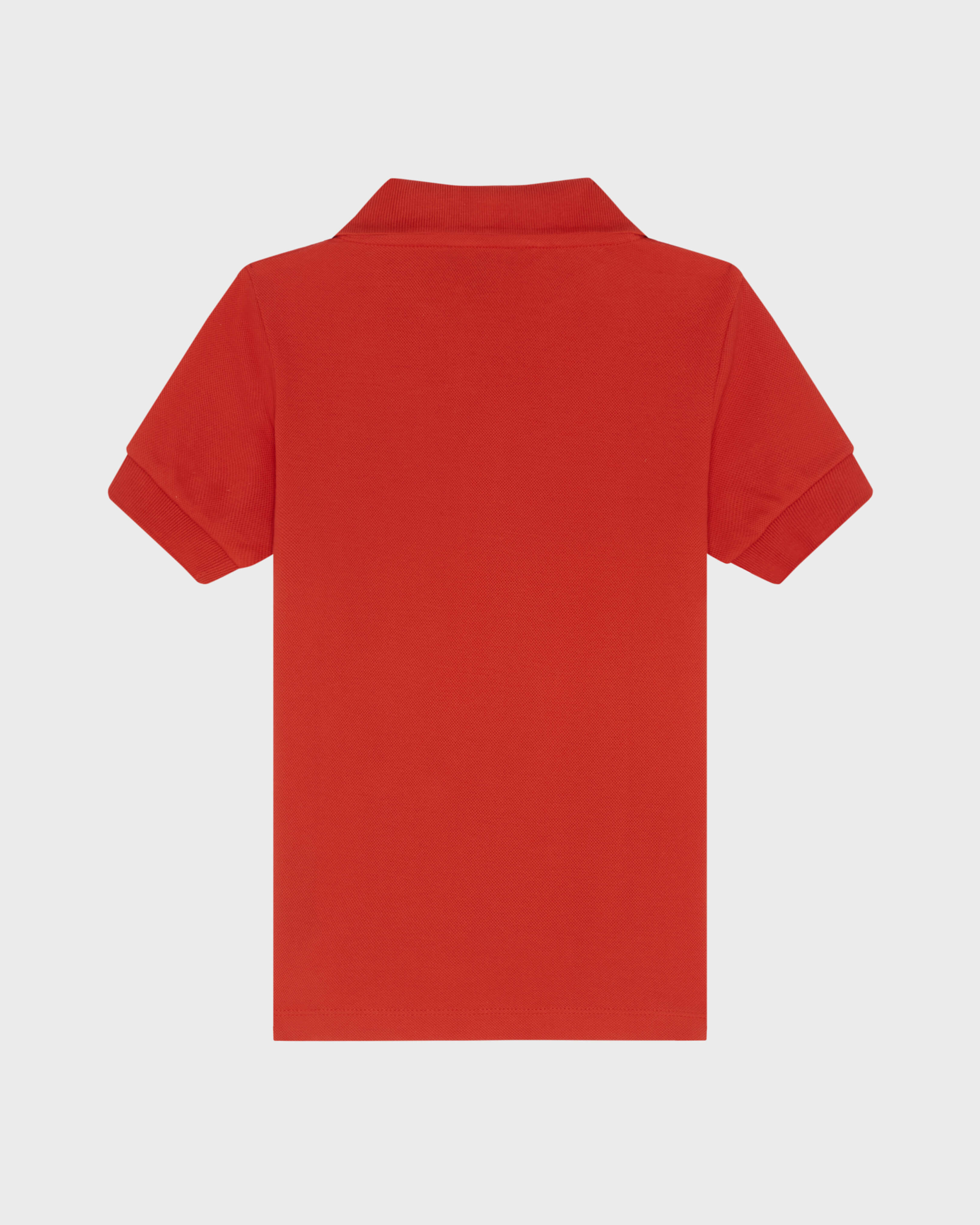 Boys Pique Cotton Polo Embroidered Turtle POPPY RED back view