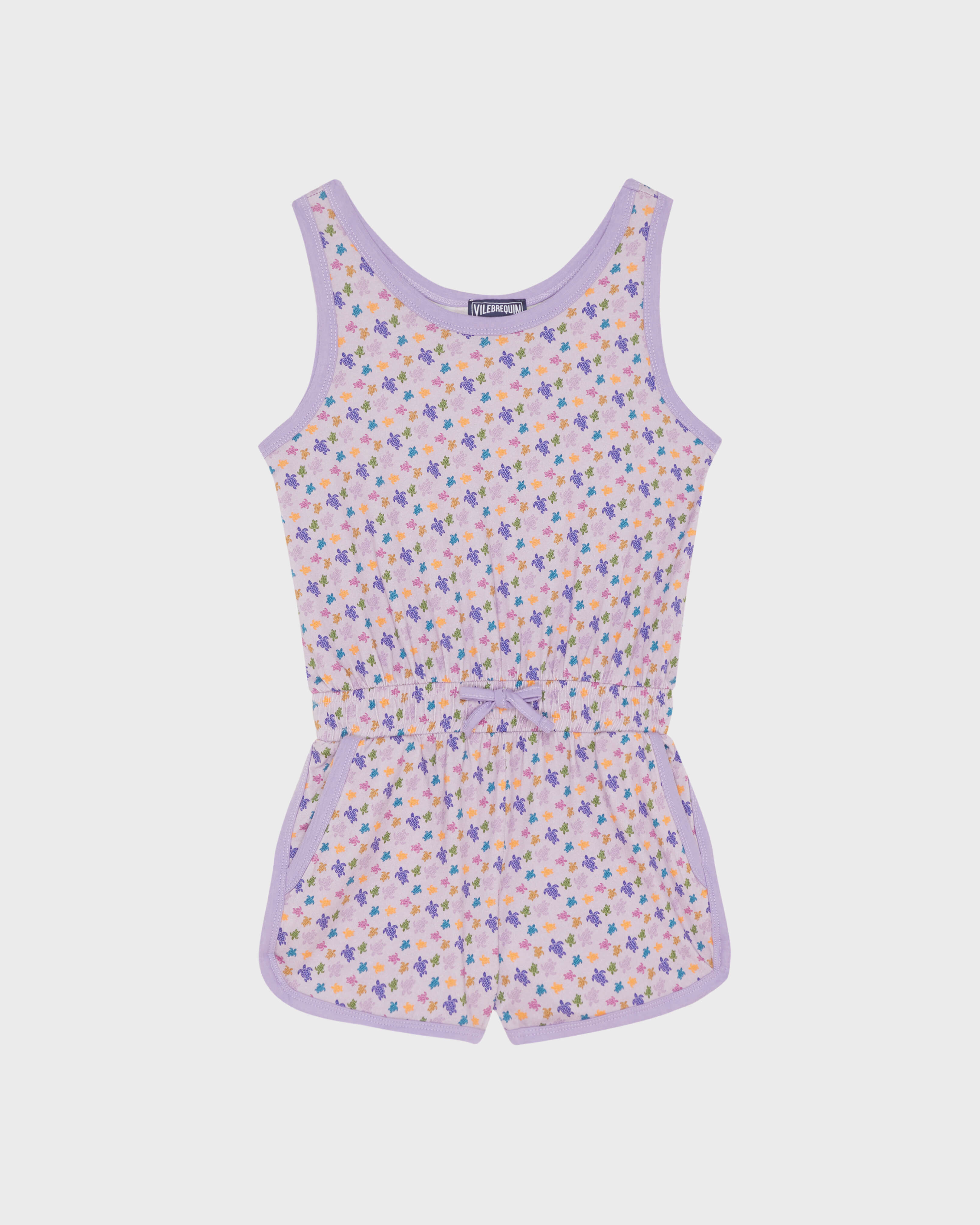 Combinaison en coton organique fille Micro Ronde des Tortues FLEUR front view