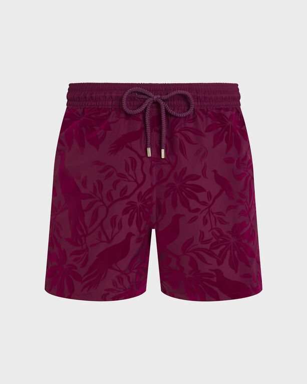 Vilebrequin - Men Ultra-light And Packable Swim Shorts Flocked Birds Of Paradise - Swimwear - Mahina - Purple - Size L