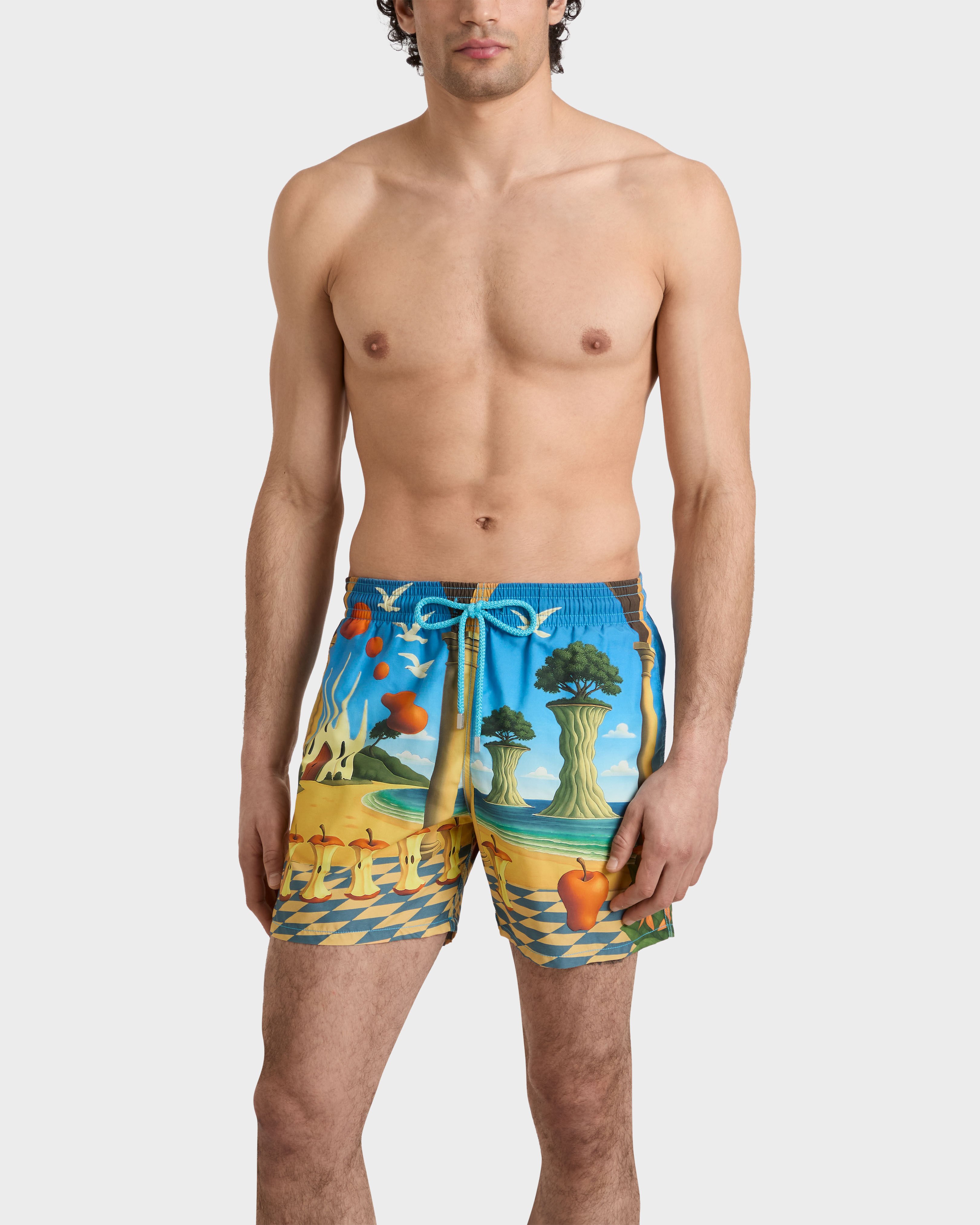 Eden Badeshorts für Herren – VBQ x 3.PARADIS SANTORINI frontworn view