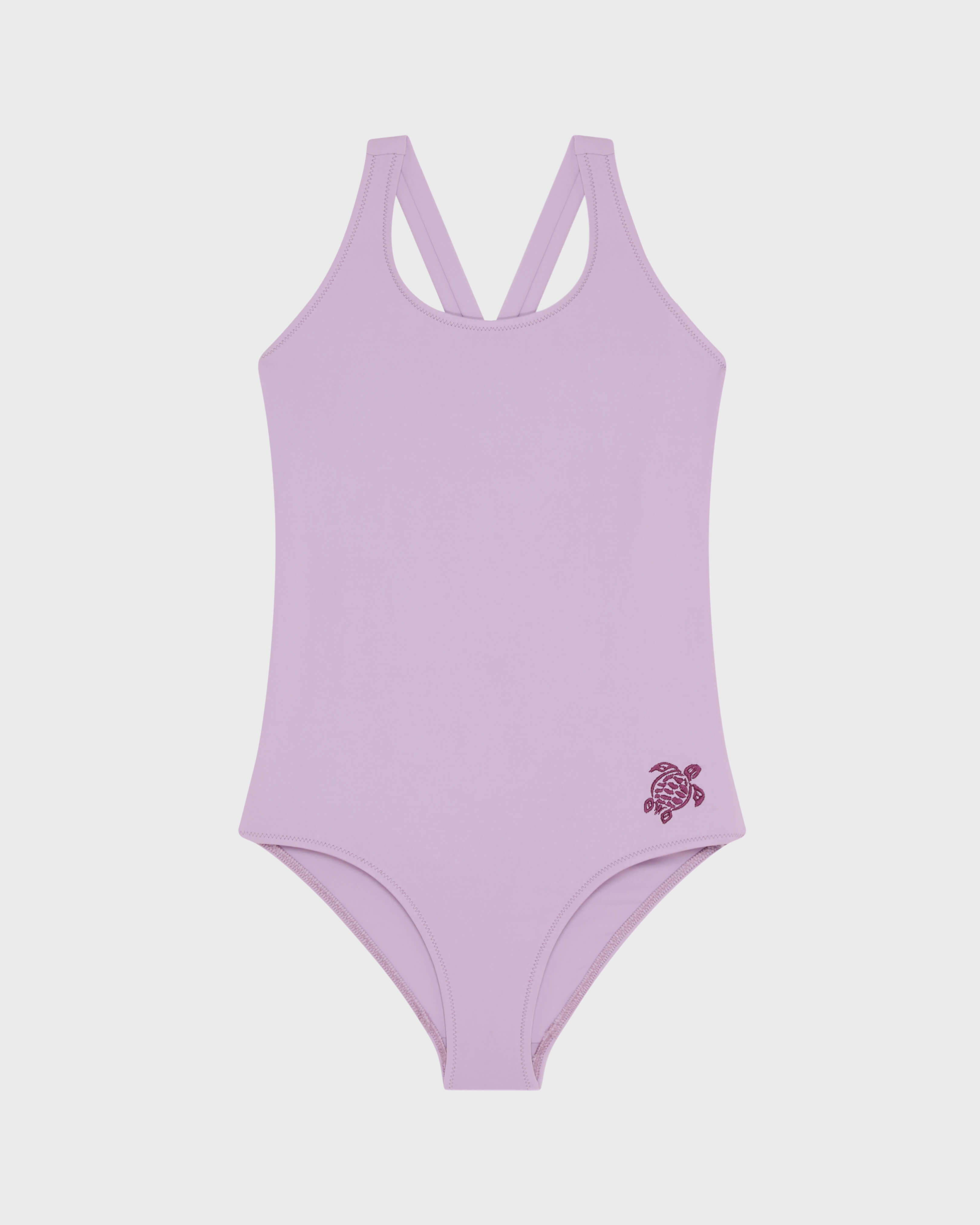 Girls Cross-Back One-piece Swimsuit Solid FLEUR front view