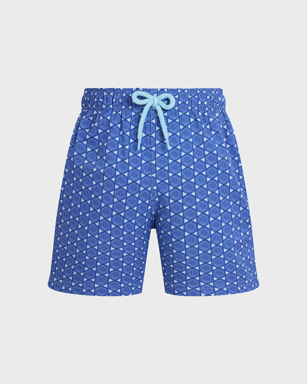 Vilebrequin - Boys Stretch Swim Shorts Graphic Urchin - Swimwear - Jirise - Blue - Size 8