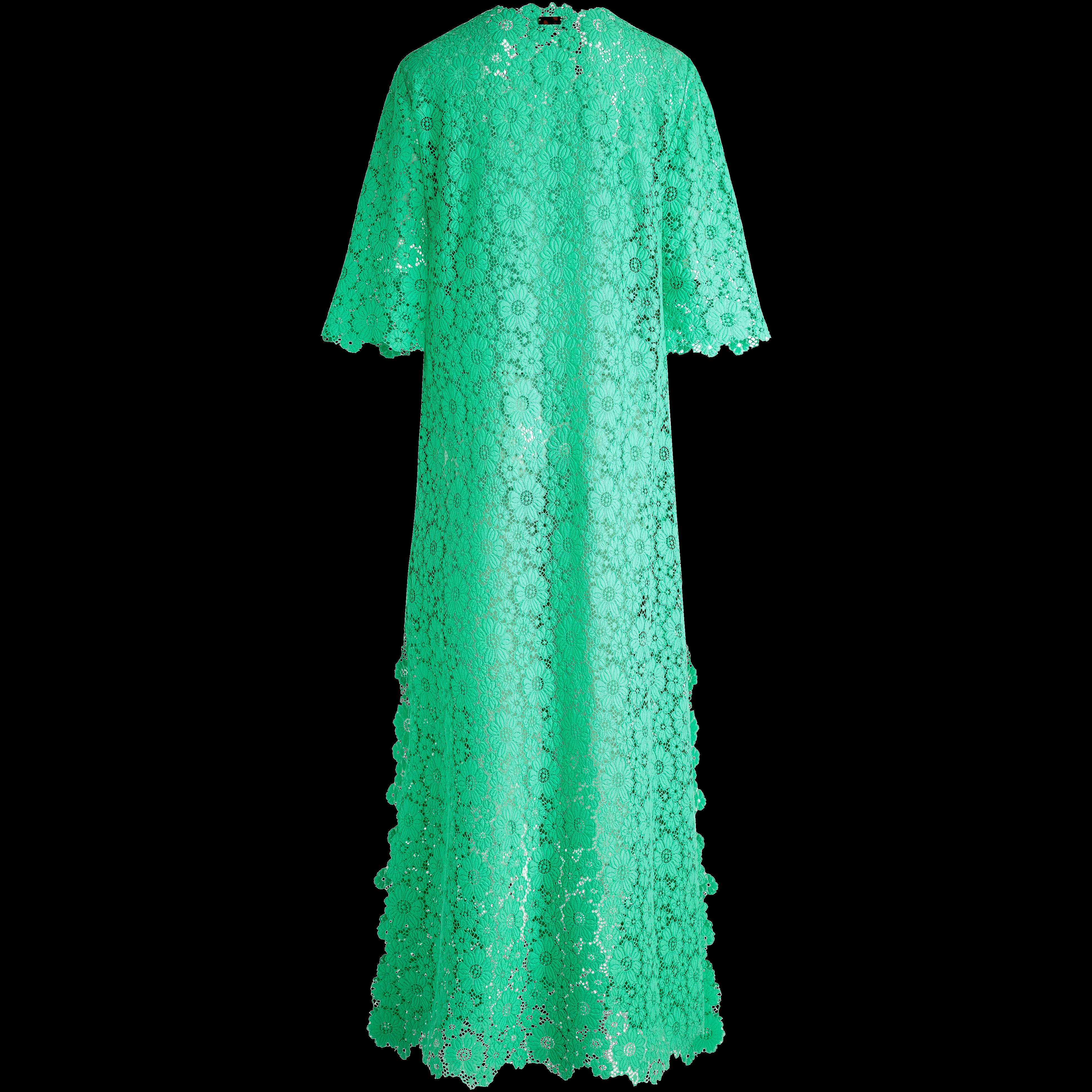 Women Guipure Kaftan Flowers Lace GREEN PARADISE back view