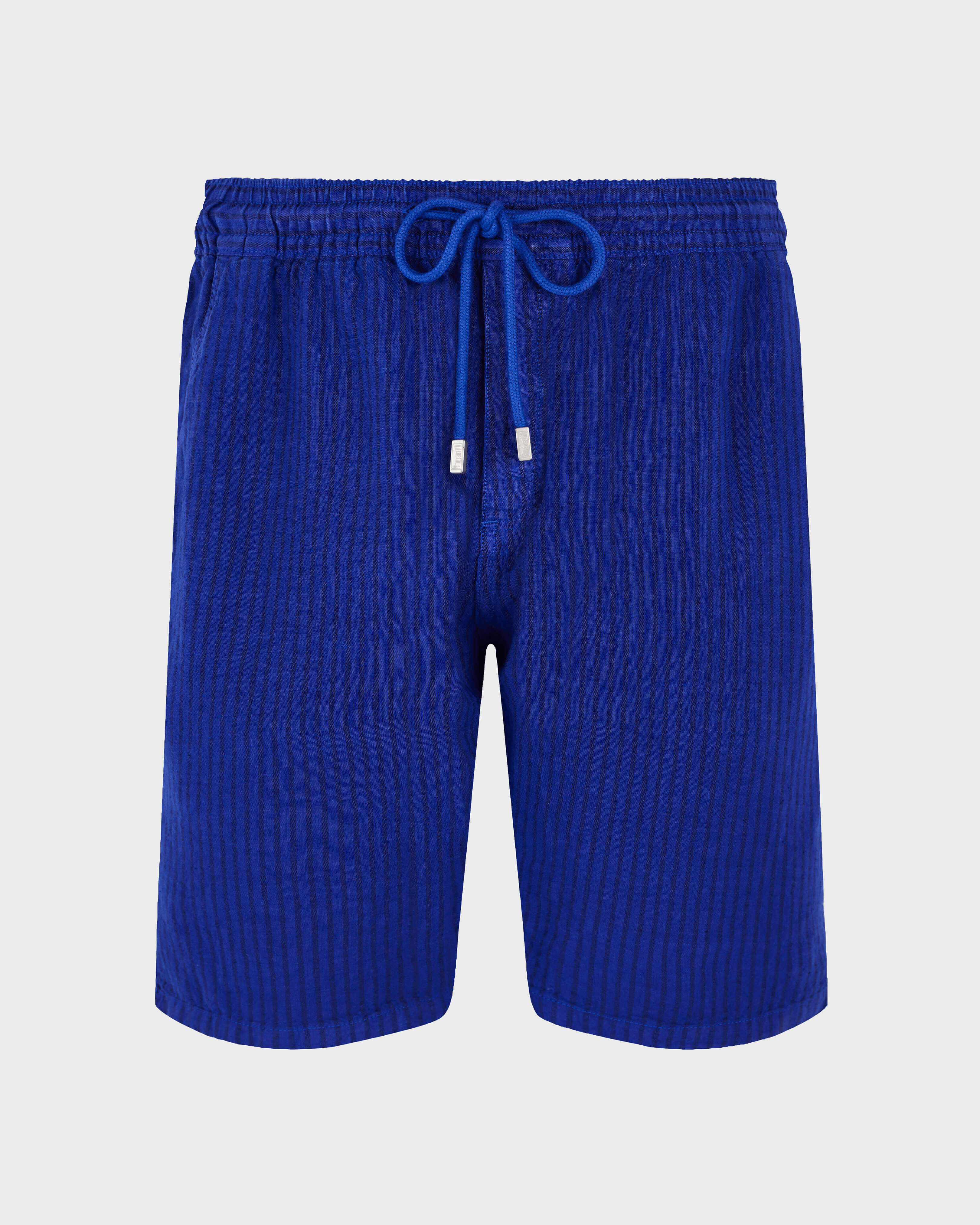 Bermudas de lino con estampado Rayures para hombre PURPLE BLUE front view