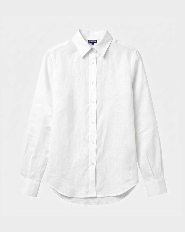 Vilebrequin - Women Long Sleeves Linen Shirt Solid - Shirt - Fondant - White - Size XS