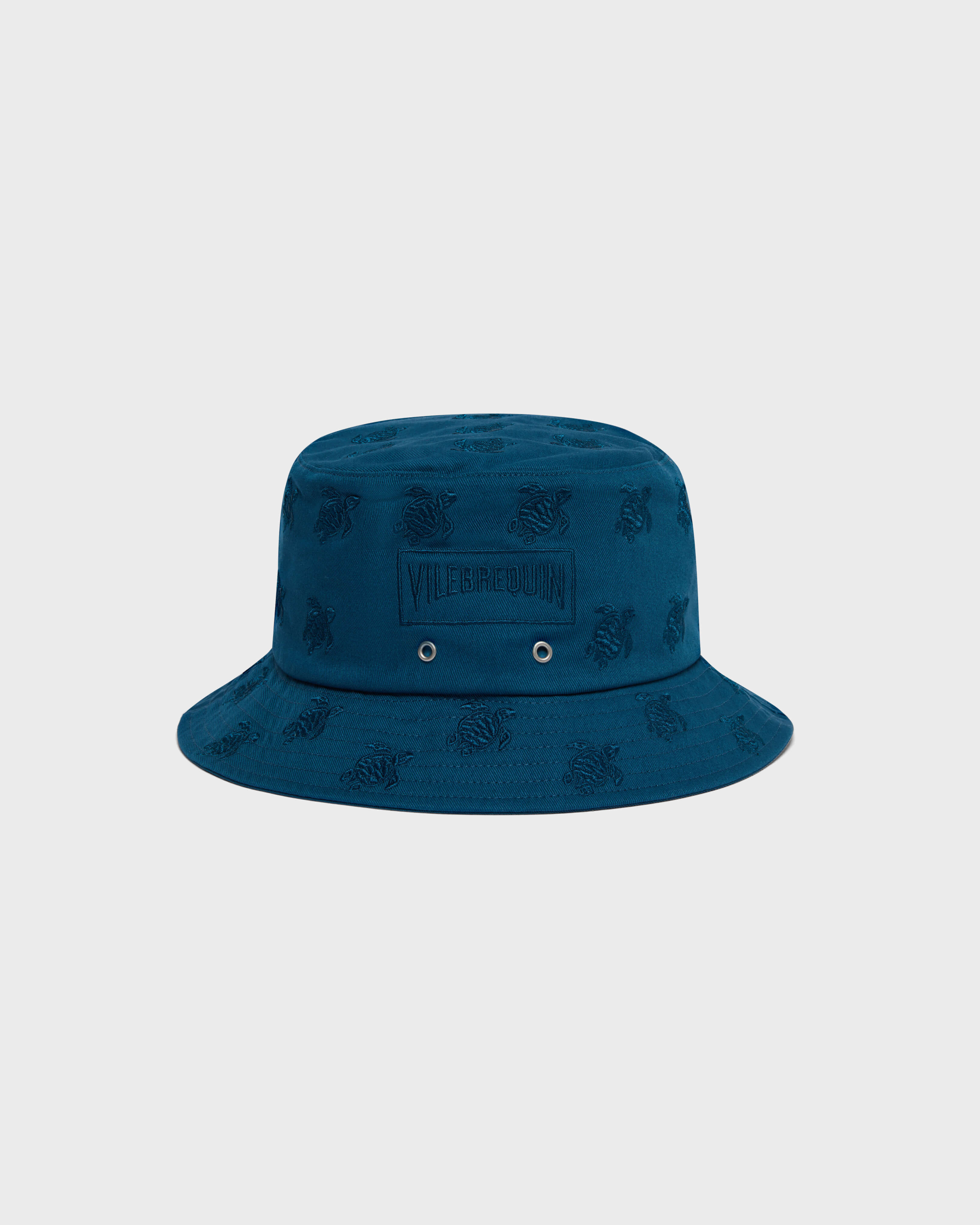 Embroidered Bucket Hat Turtles All Over PEACOCK front view