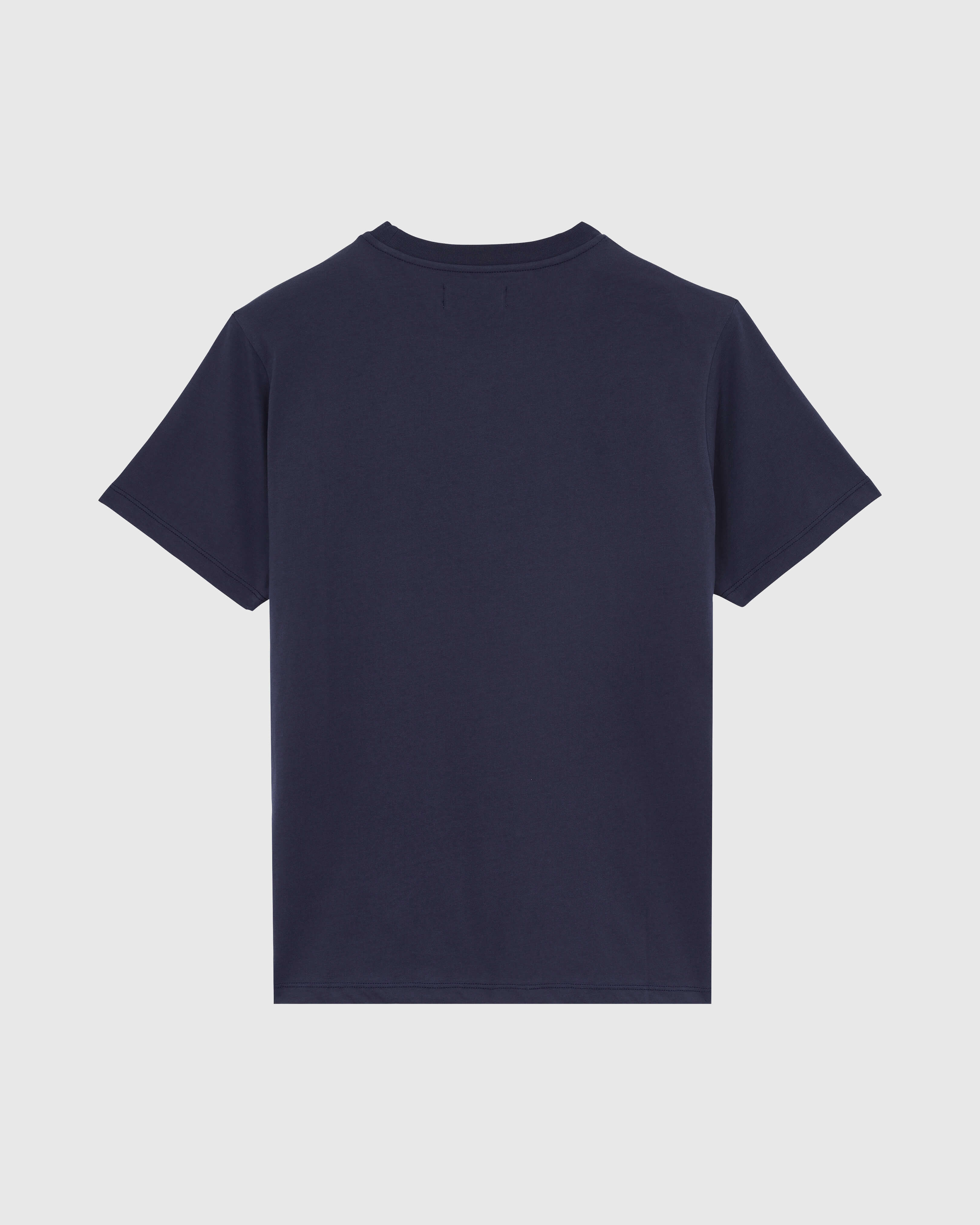 Men Cotton T-shirt Embroidered tone on tone Turtle NAVY back view