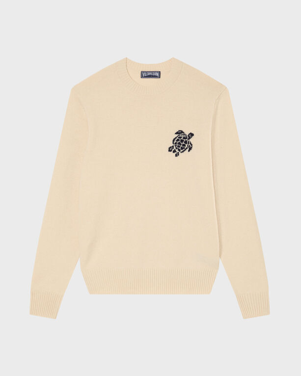 Vilebrequin - Men Wool And Cashmere Pullover Turtle - Pullover - Payol - Beige - Size M