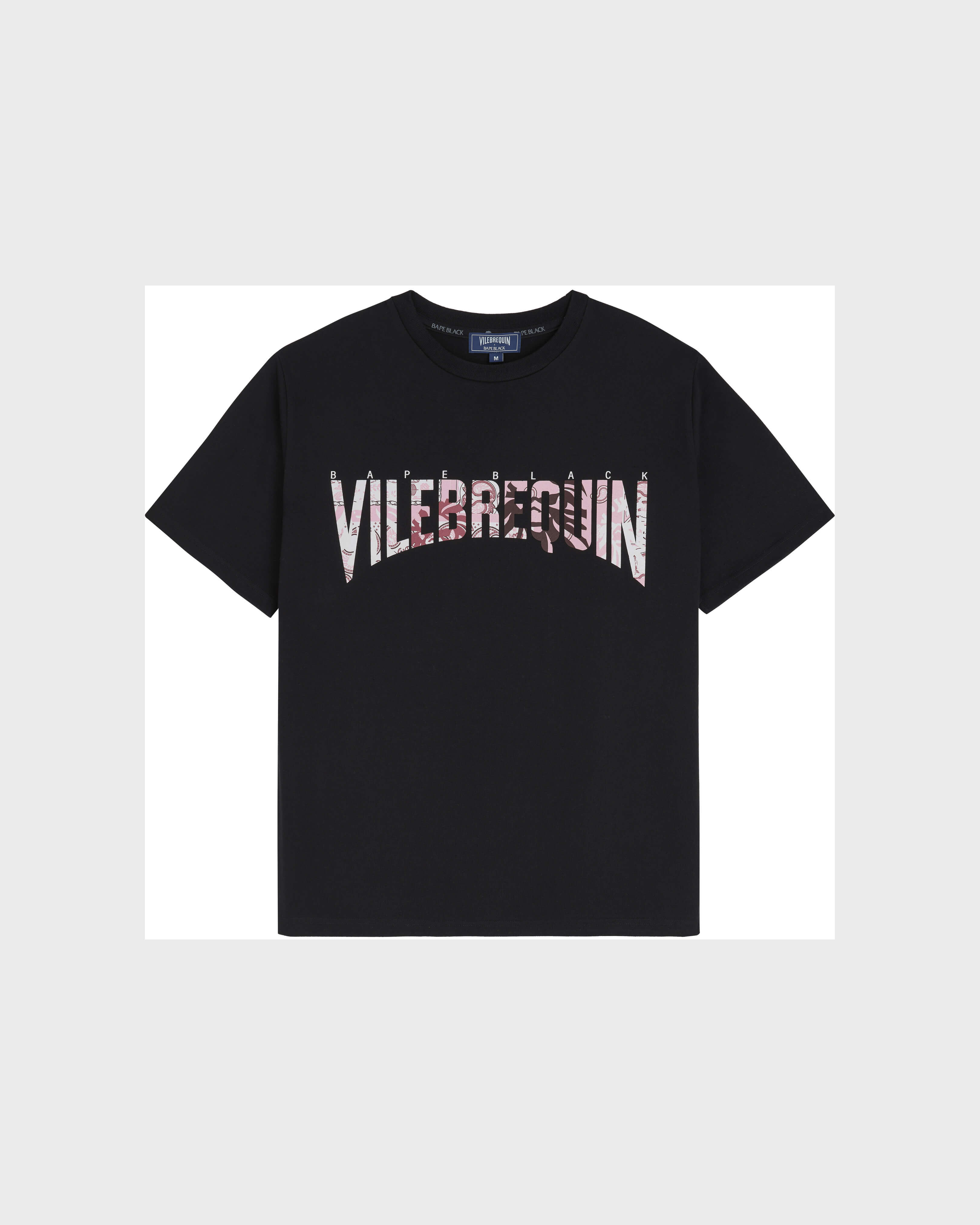 Men Printed T-Shirt Bandana Logo - Vilebrequin x BAPE® BLACK NERO front view