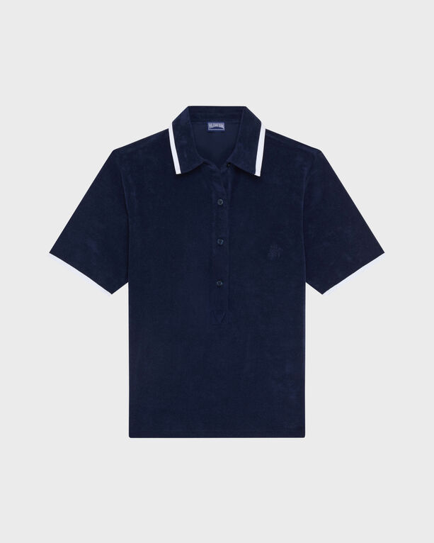 Vilebrequin - Solid Frottee-polohemd Für Damen - Polohemd - Lizea - Blau - Größe XL