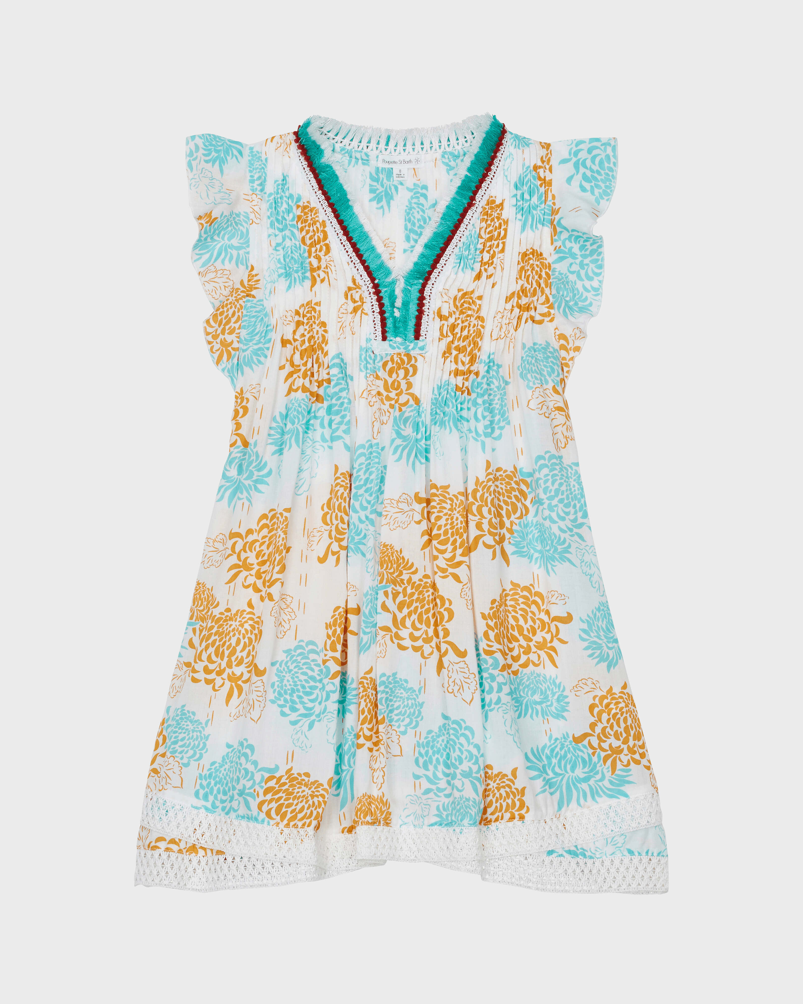 Abito bambina Iridescent Flowers of Joy - Vilebrequin x Poupette St Barth TERRACOTTA front view