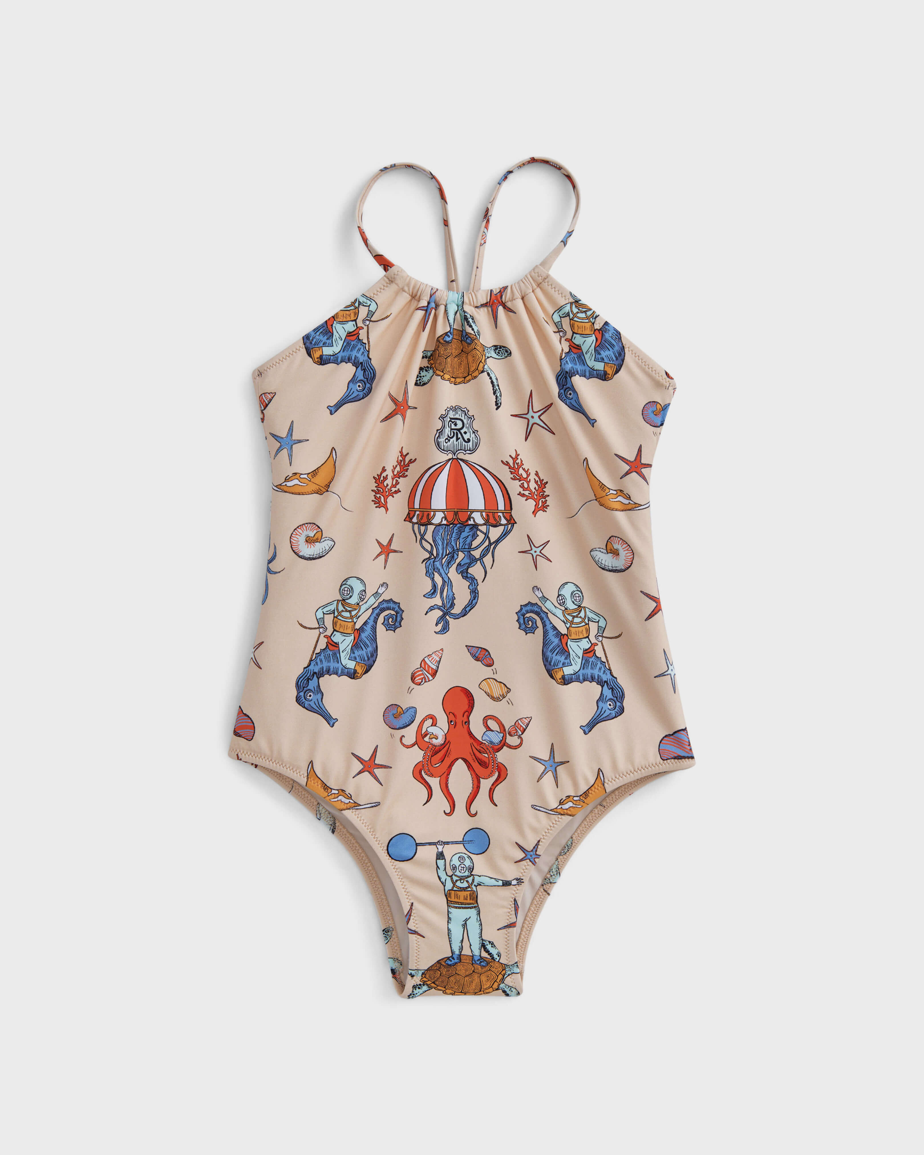 Girls One-piece Swimsuit Aqua Circus - Vilebrequin for St.Regis Longboat Key PINK CHAMPAGNE front view