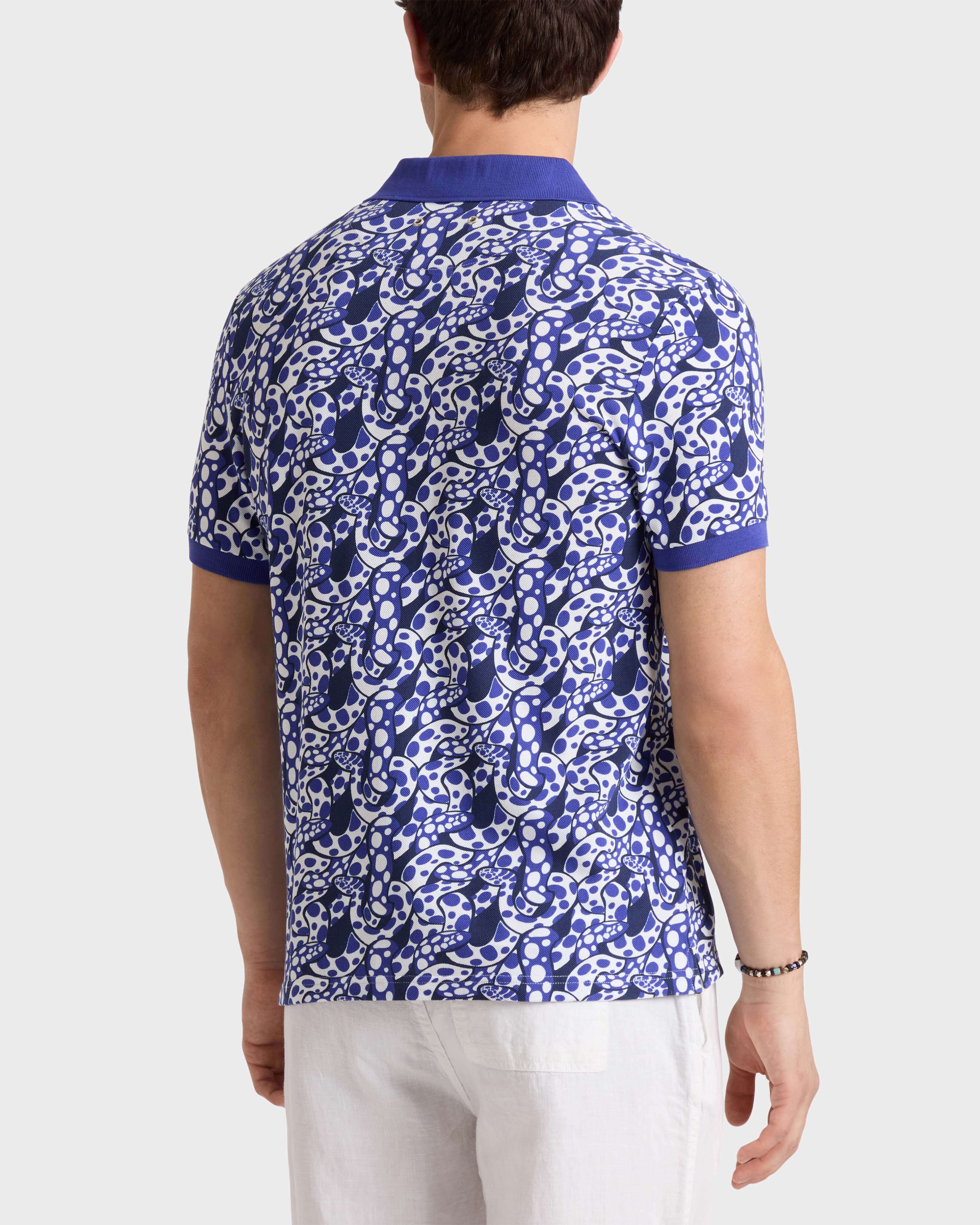Men Organic Cotton Pique Polo Drymobius INK backworn view