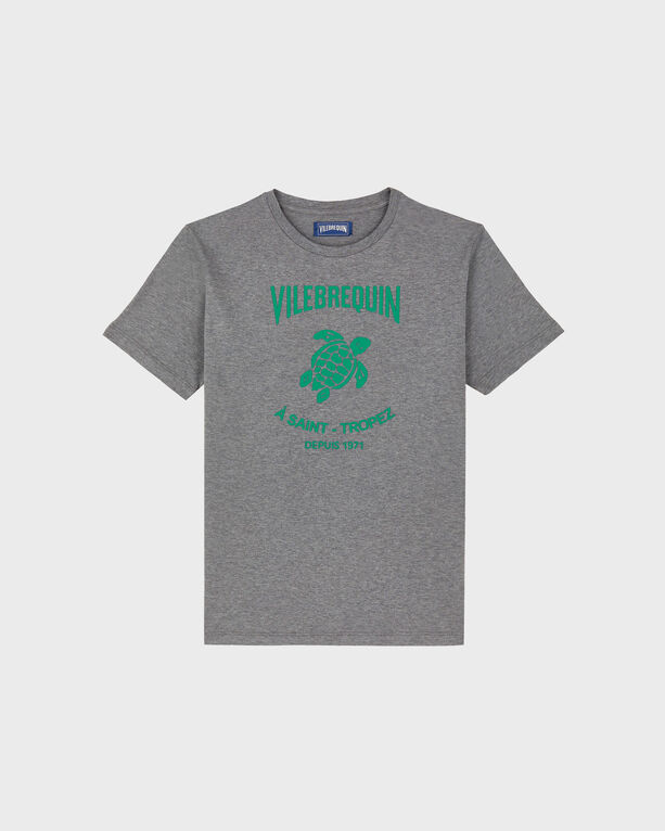 Vilebrequin - Men Cotton T-shirt Embossed Vilebrequin Logo - Tee Shirt - Portisol - Grey - Size M