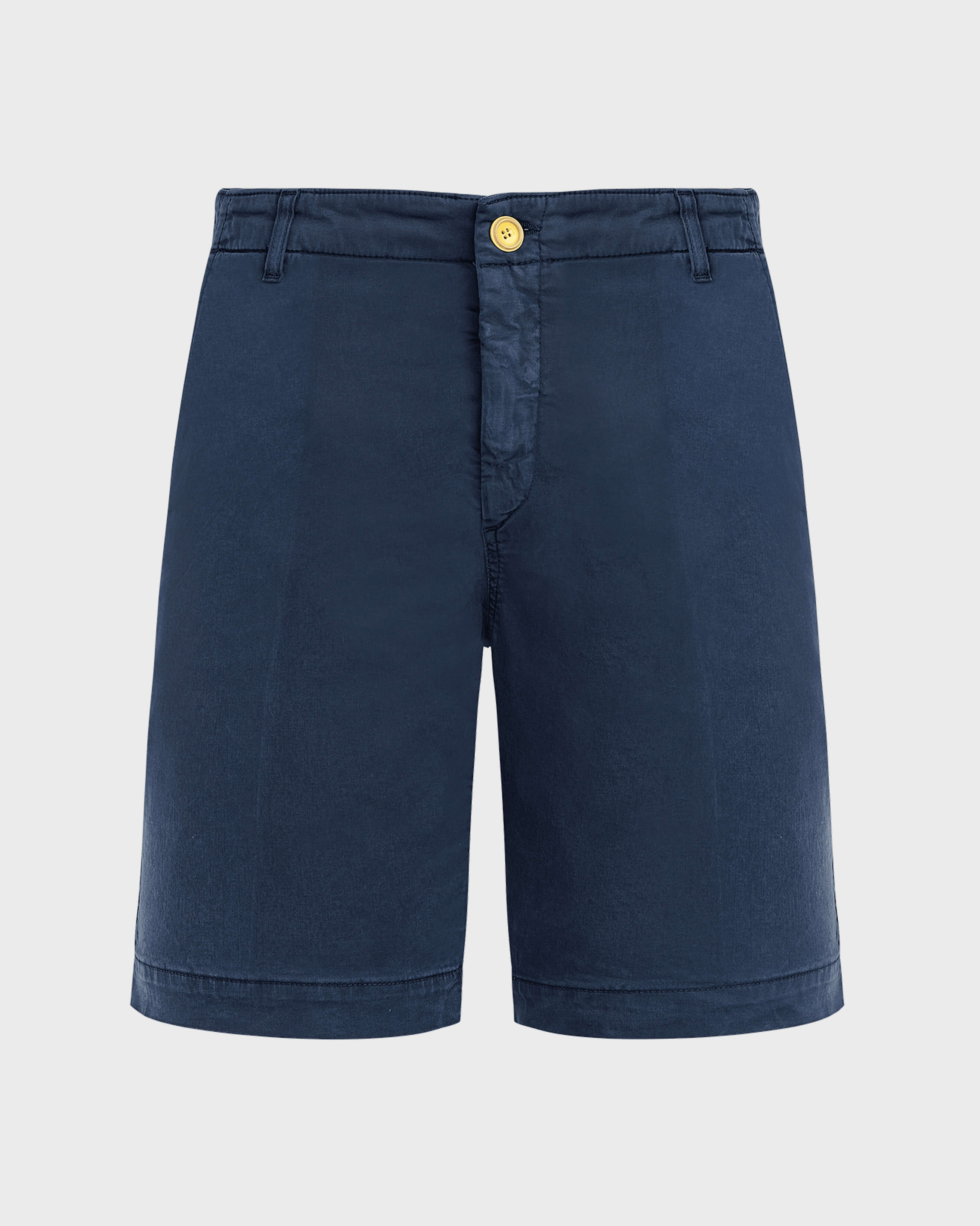 Bermuda en coton satin homme uni BLEU MARINE front view