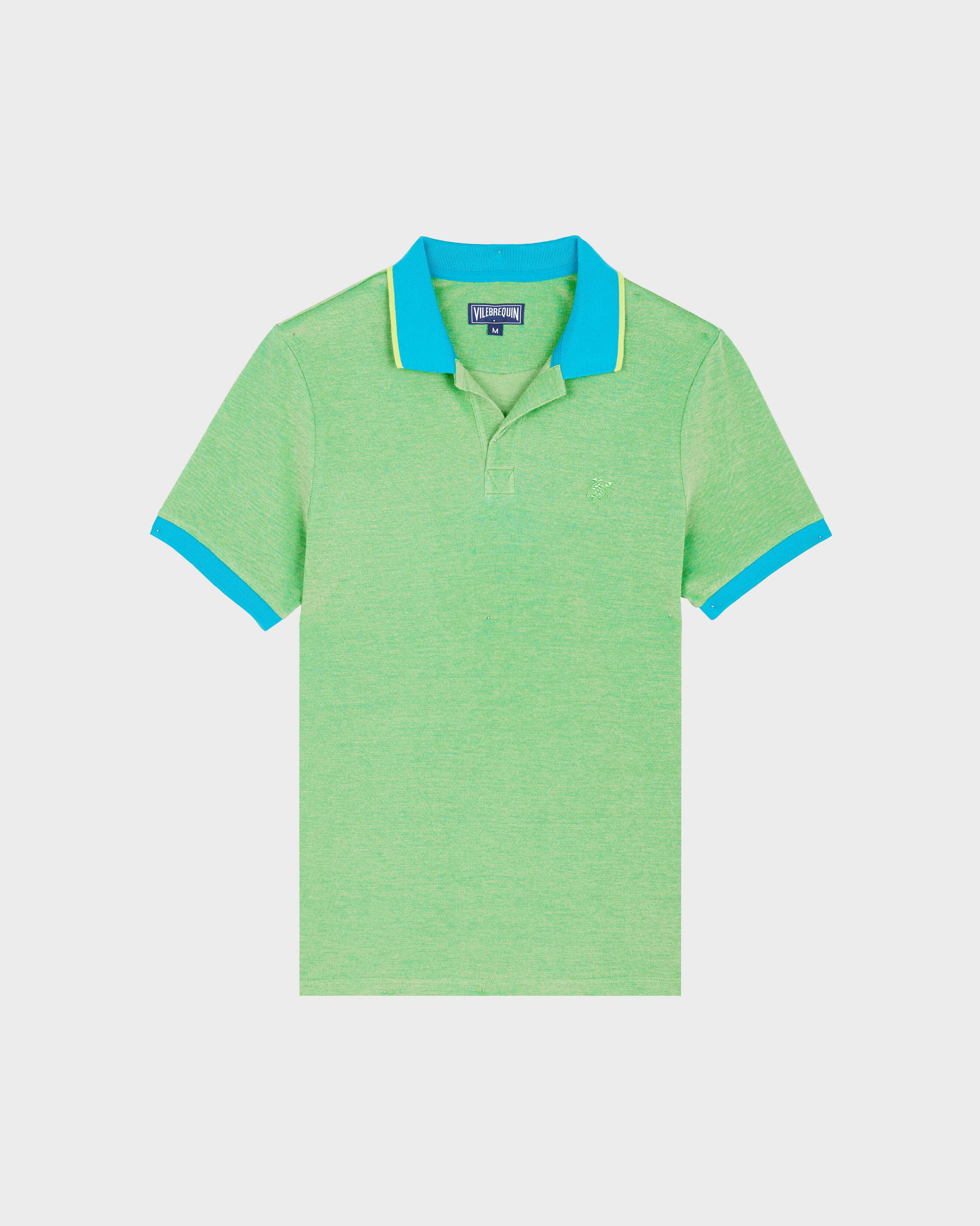 Polo de algodón liso para hombre AZURIN front view