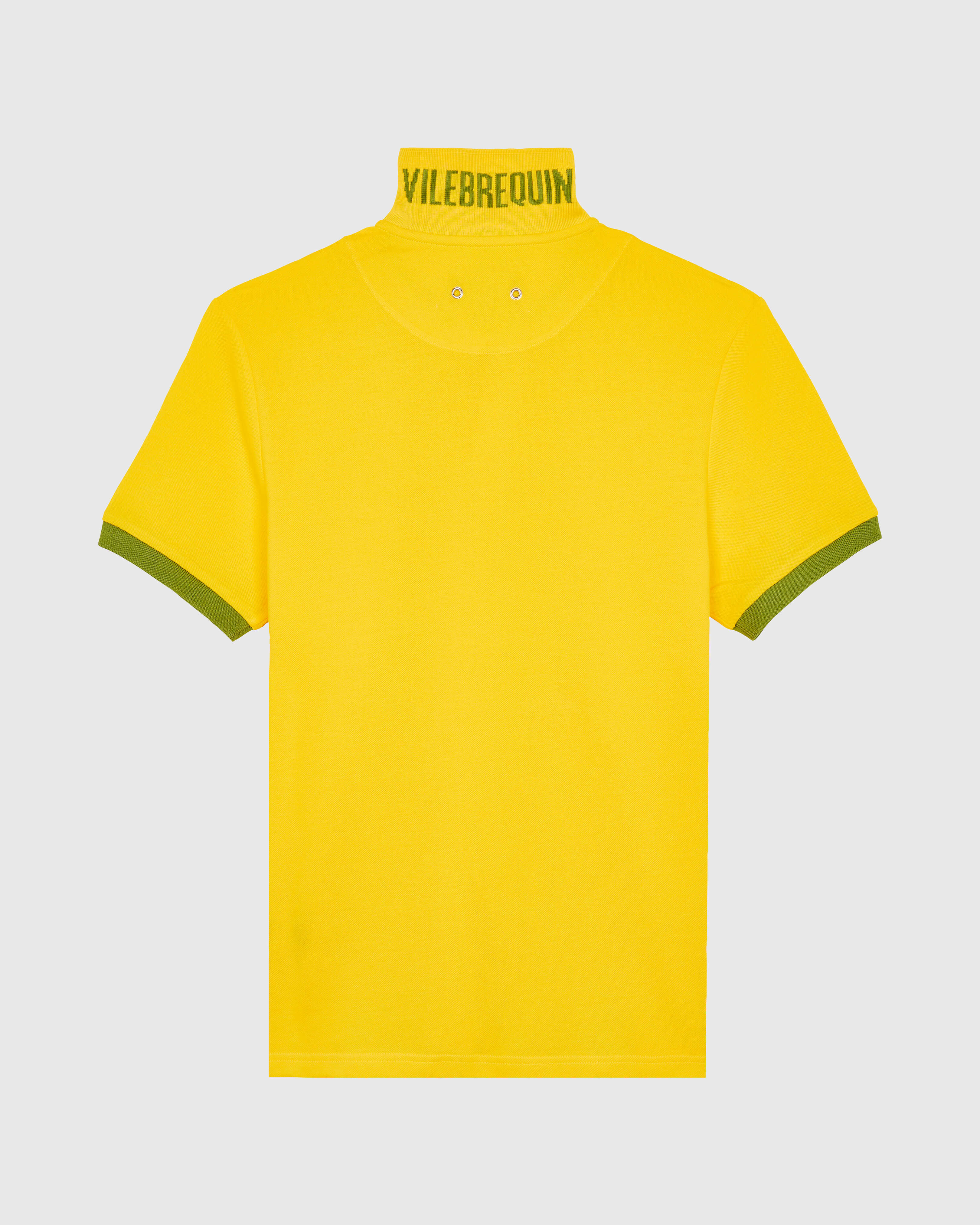 Men Cotton Pique Polo Shirt Solid SUN back view