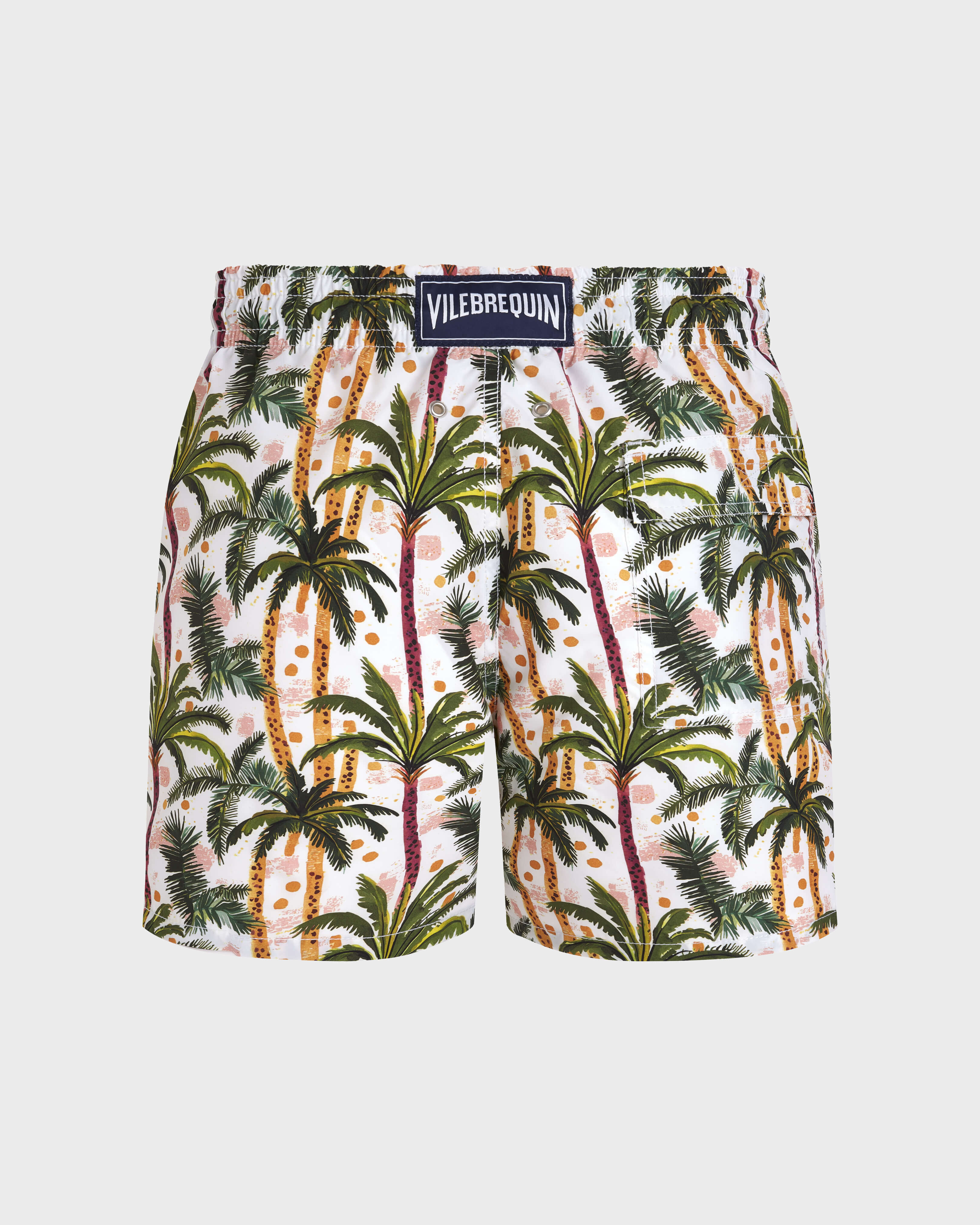 Men Swim Shorts Brazil Jungle WHITE back view