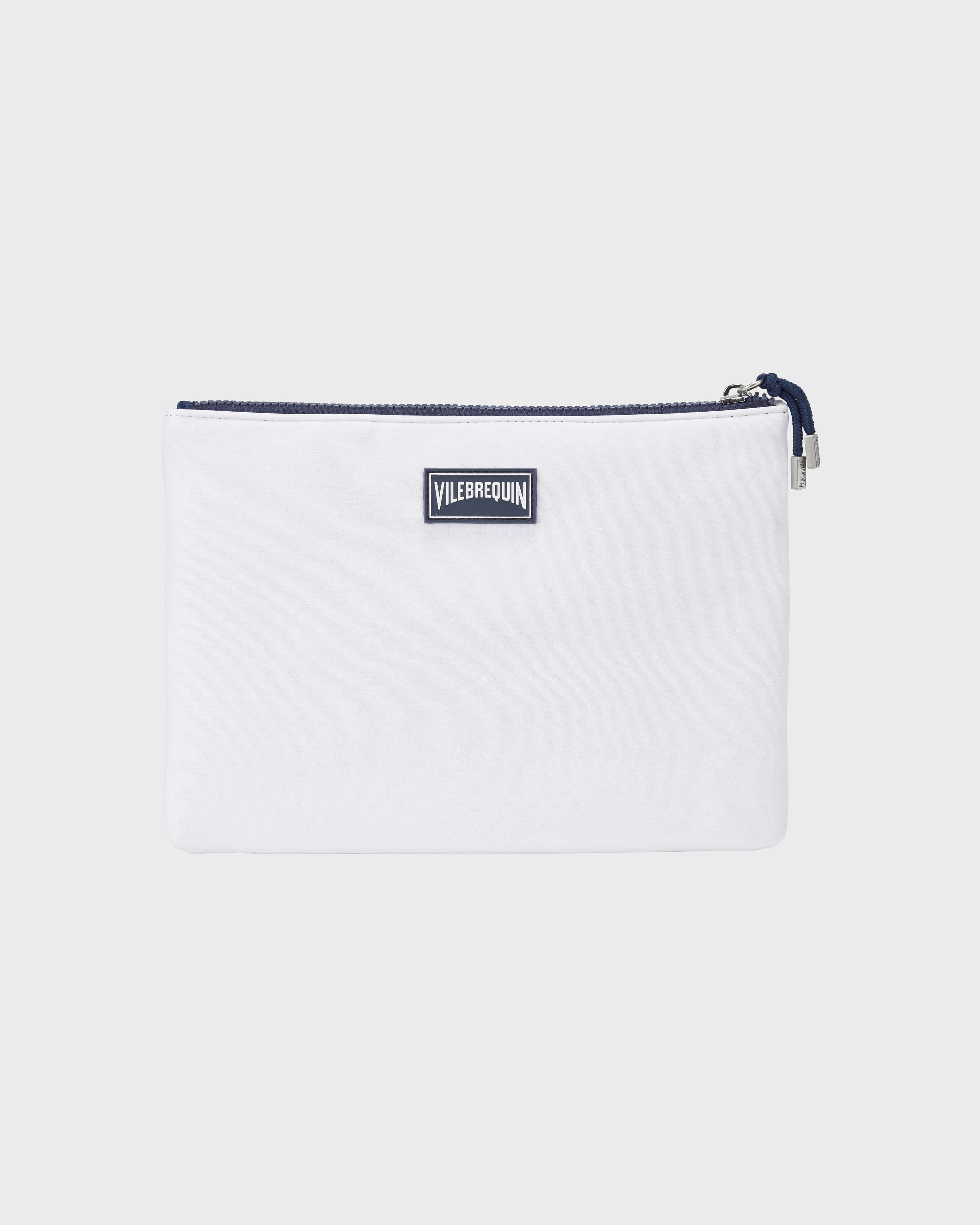 Zipped Turtle Beach Pouch Neoprene WHITE back view