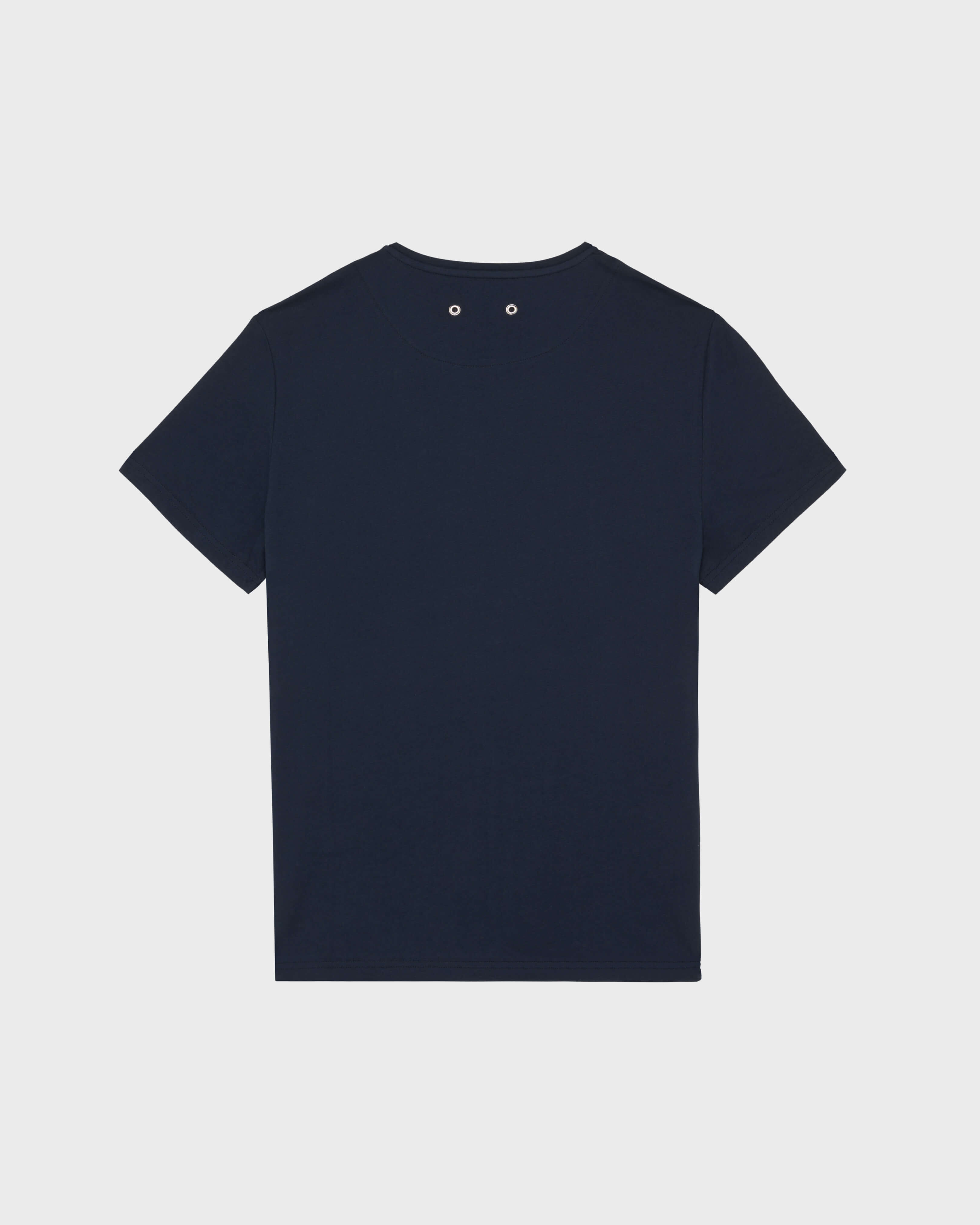 Men Cotton T-Shirt Tortues Multicolores NAVY back view