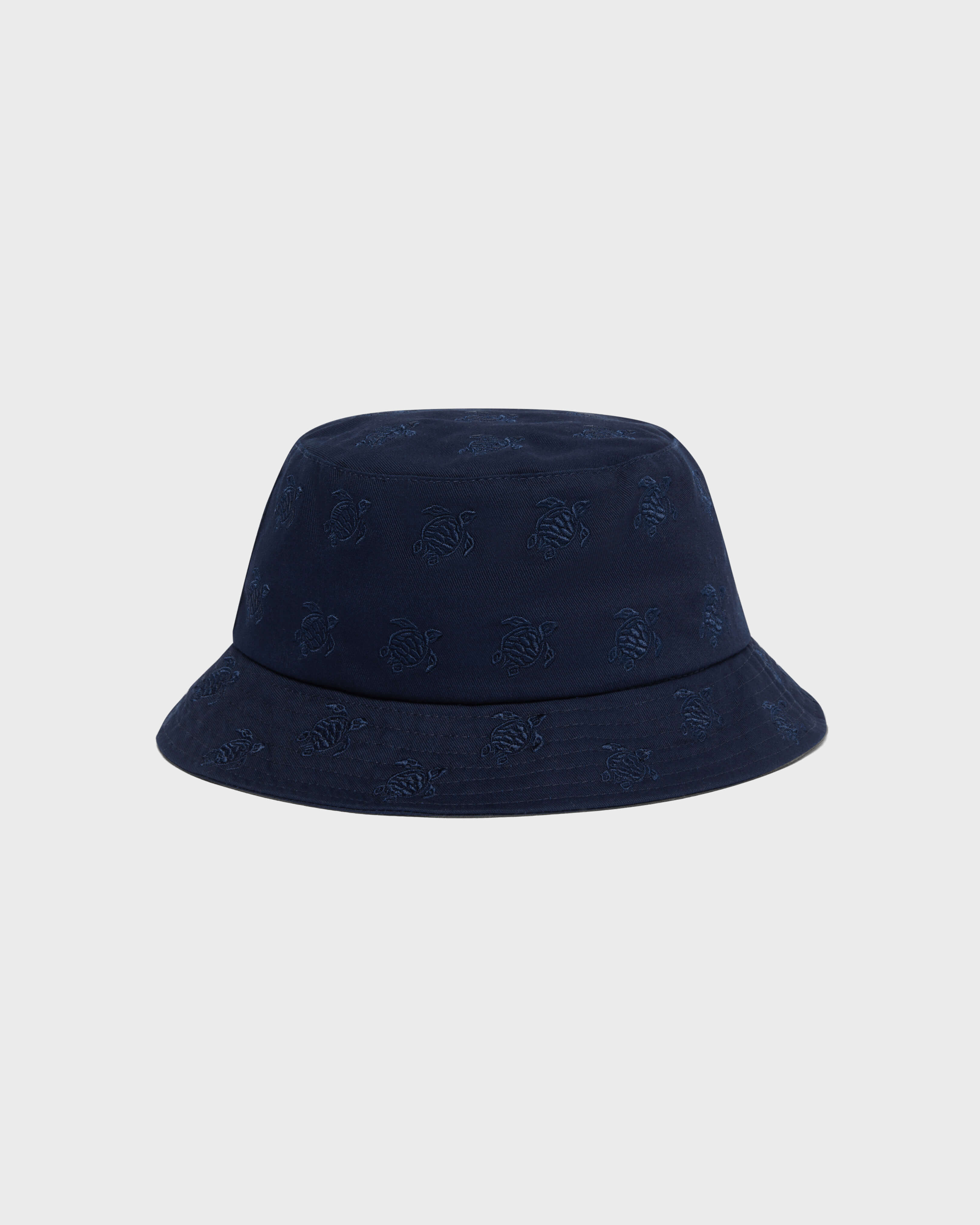 Embroidered Bucket Hat Turtles All Over NAVY back view